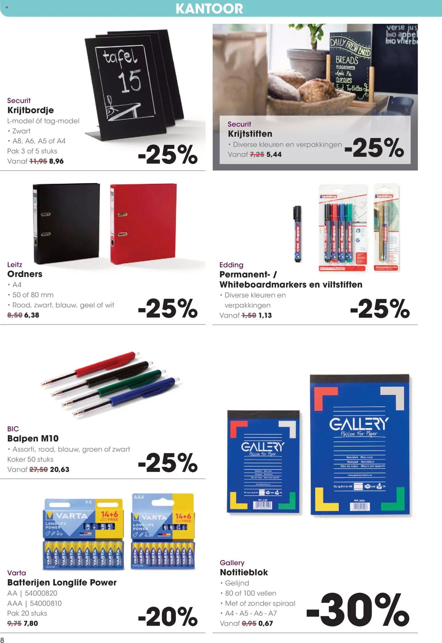 {H1} | Pagina: 8 | Producten: Tafel, Fruit, Batterijen, Appel