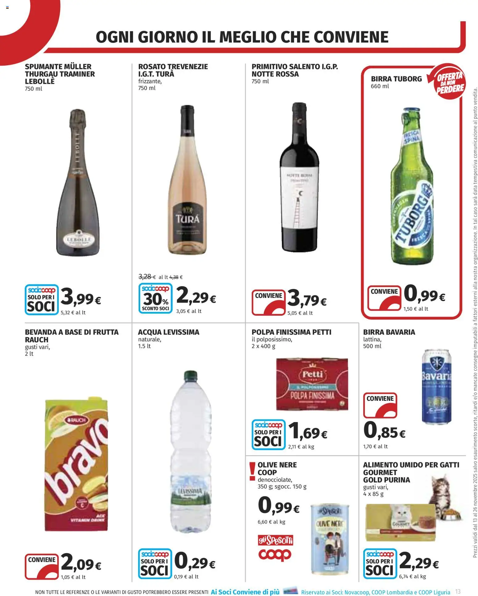 Volantino COOP del 13.11.2025 | Pagina: 13 | Prodotti: Birra, Acqua, Frutta, Spumante