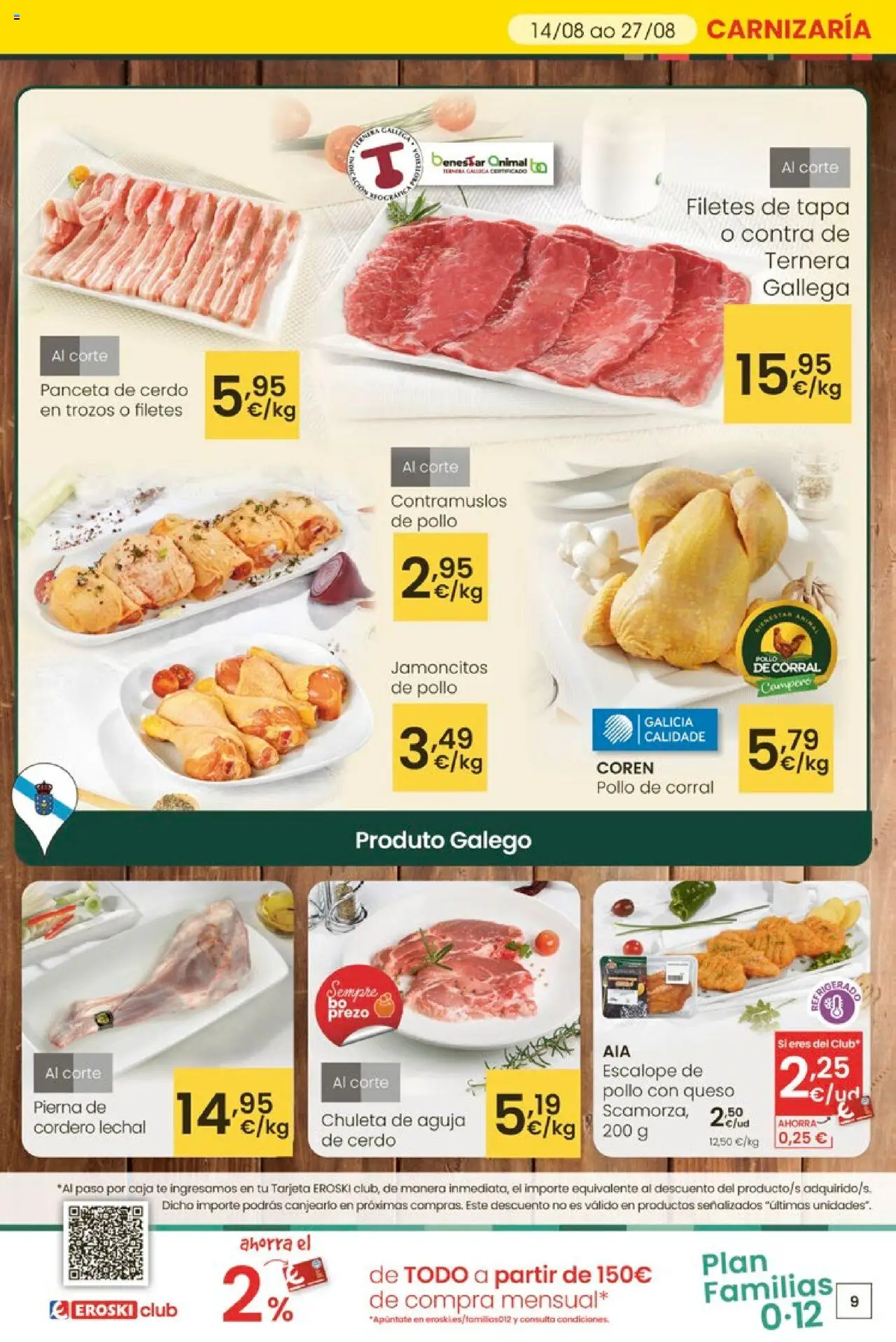 Eroski - Ofertons para conquistarte │ válido desde el 14.08.2025 | Página: 9 | Productos: Ηλεκτρικός φούρνος, Cerdo, Φίλτρο καφέ, Caja