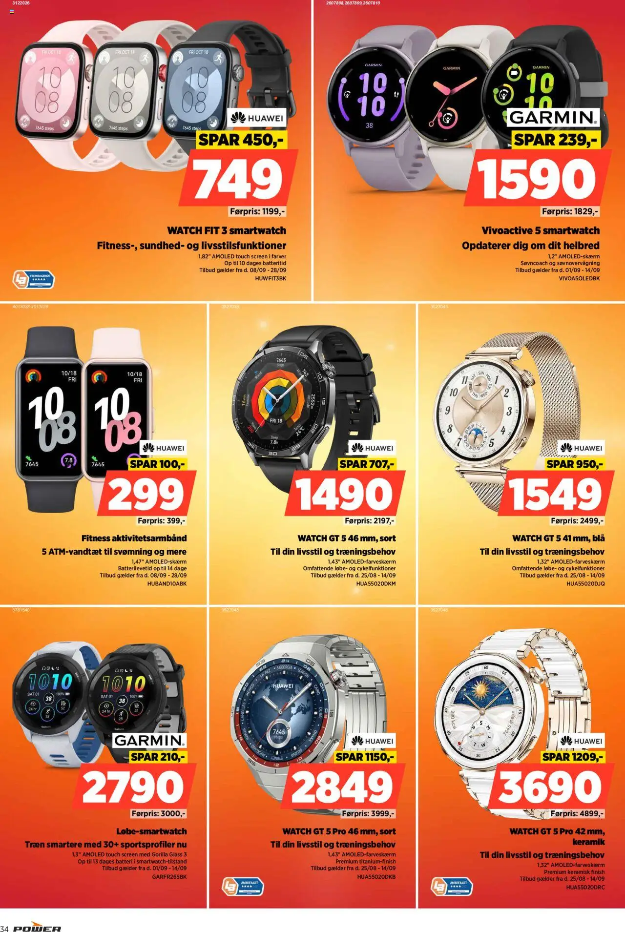 Power tilbudsavis – gyldig fra 12.09.2025 | Side: 34 | Produkter: Batteri, Smartwatch