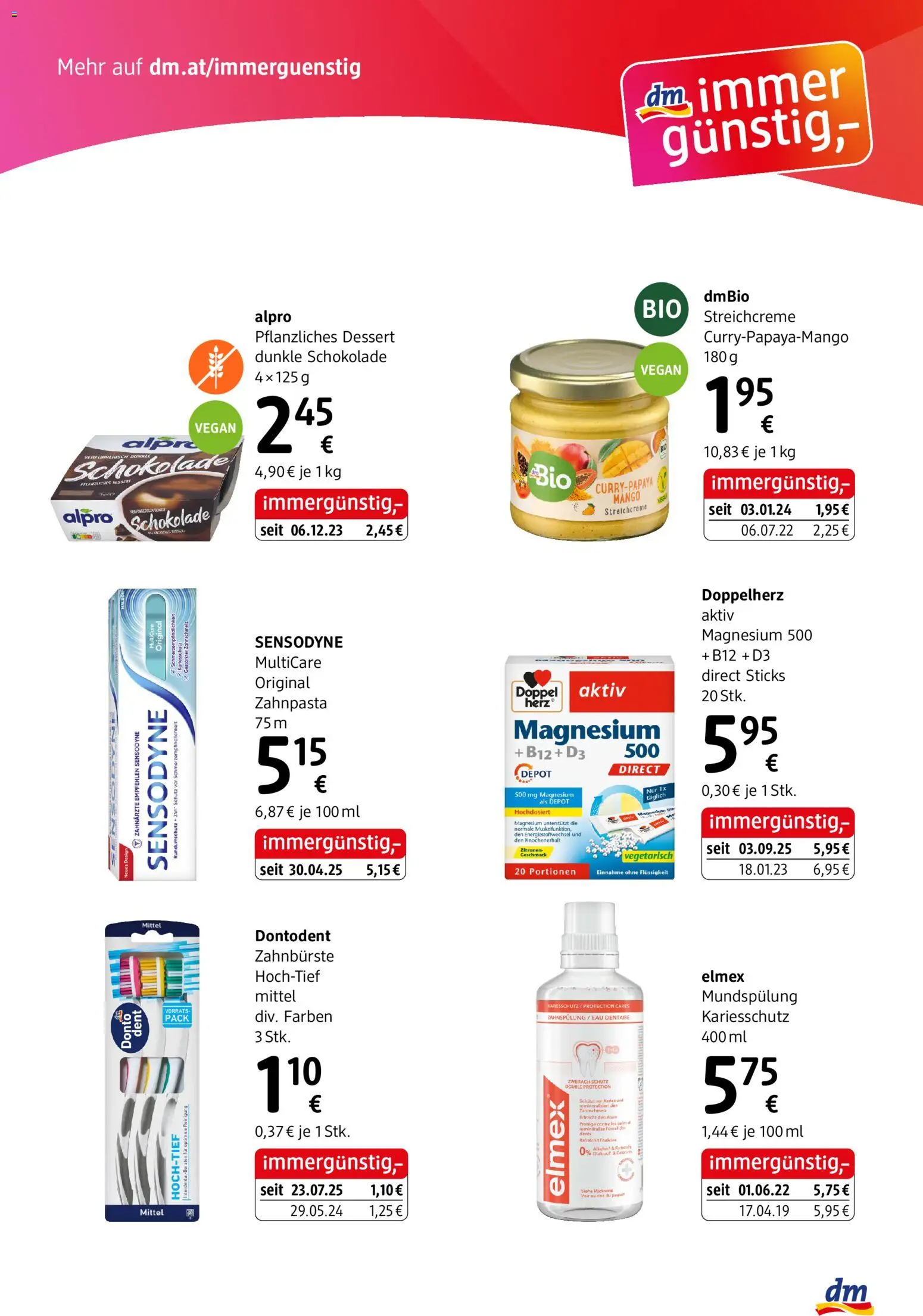 dm drogerie markt Flugblatt Mai 2026 gültig ab 23.04.2026 | Seite: 6 | Produkte: Mango, Schokolade, Zahnpasta, Zahnbürste