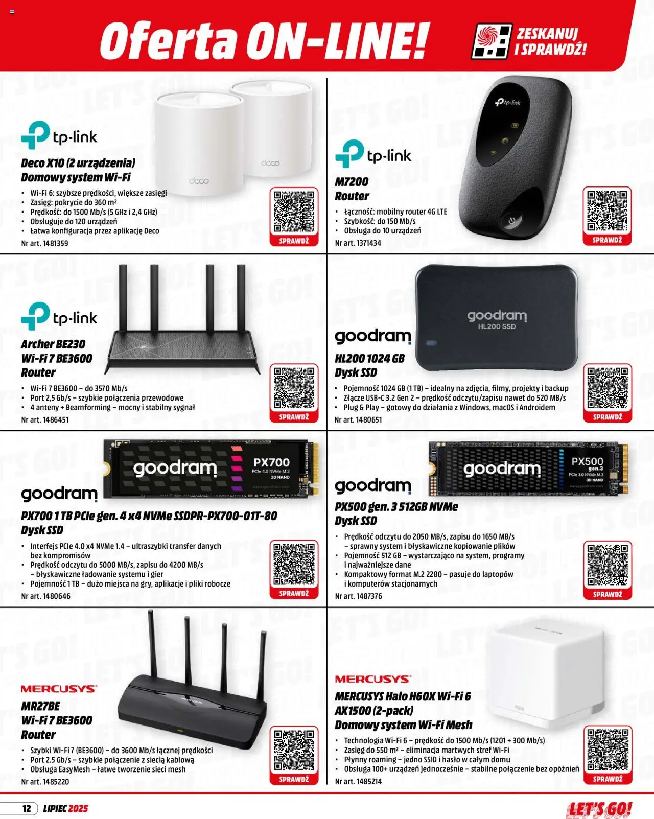 Media Markt promocje od 01.07.2025 | Strona: 12 | Produkty: Złącze, Dysk, Router