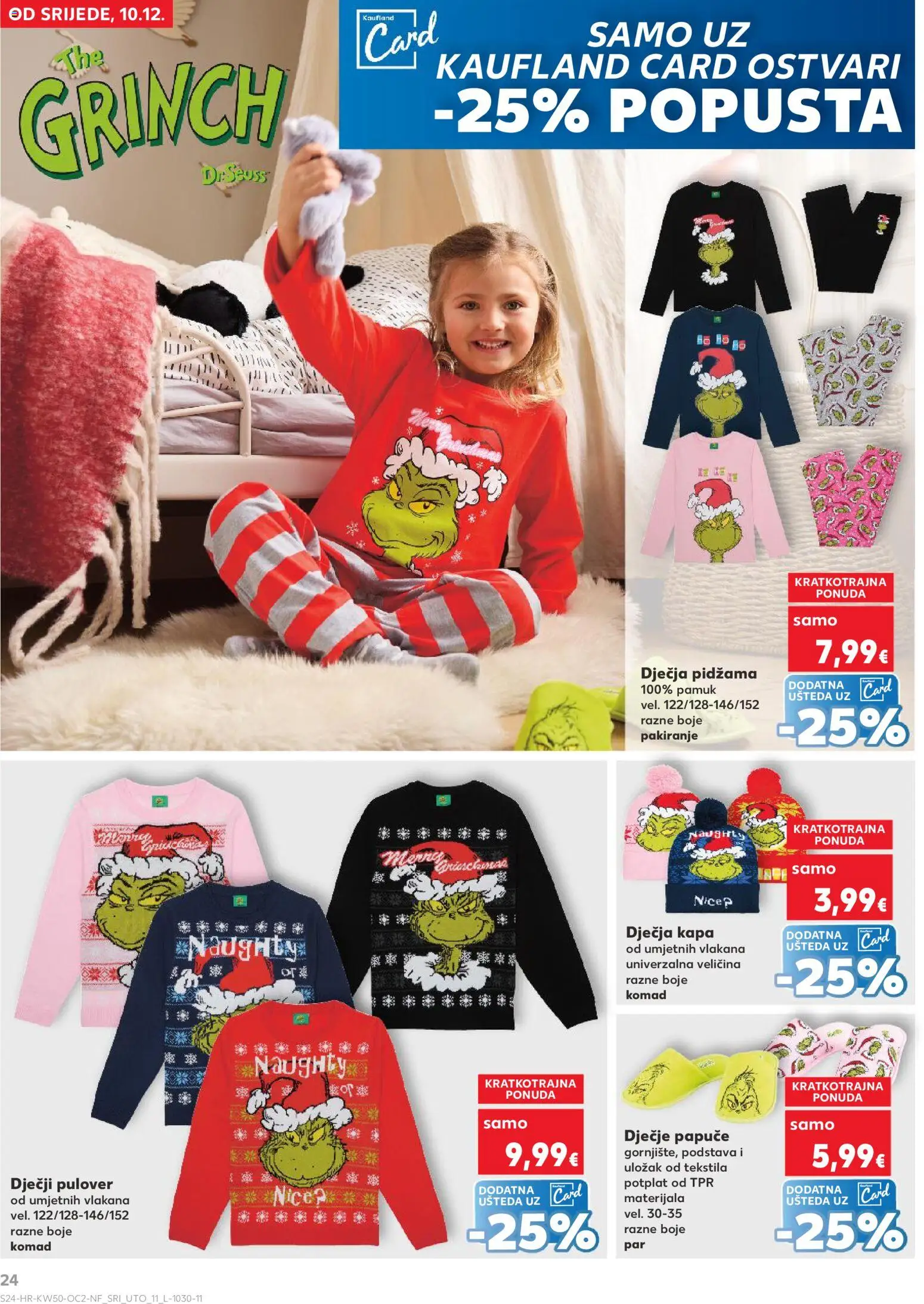 Kaufland katalog | vrijedi od 10.12.2025 | Stranica: 24 | Proizvodi: Pidžama, Papuče, Kapa
