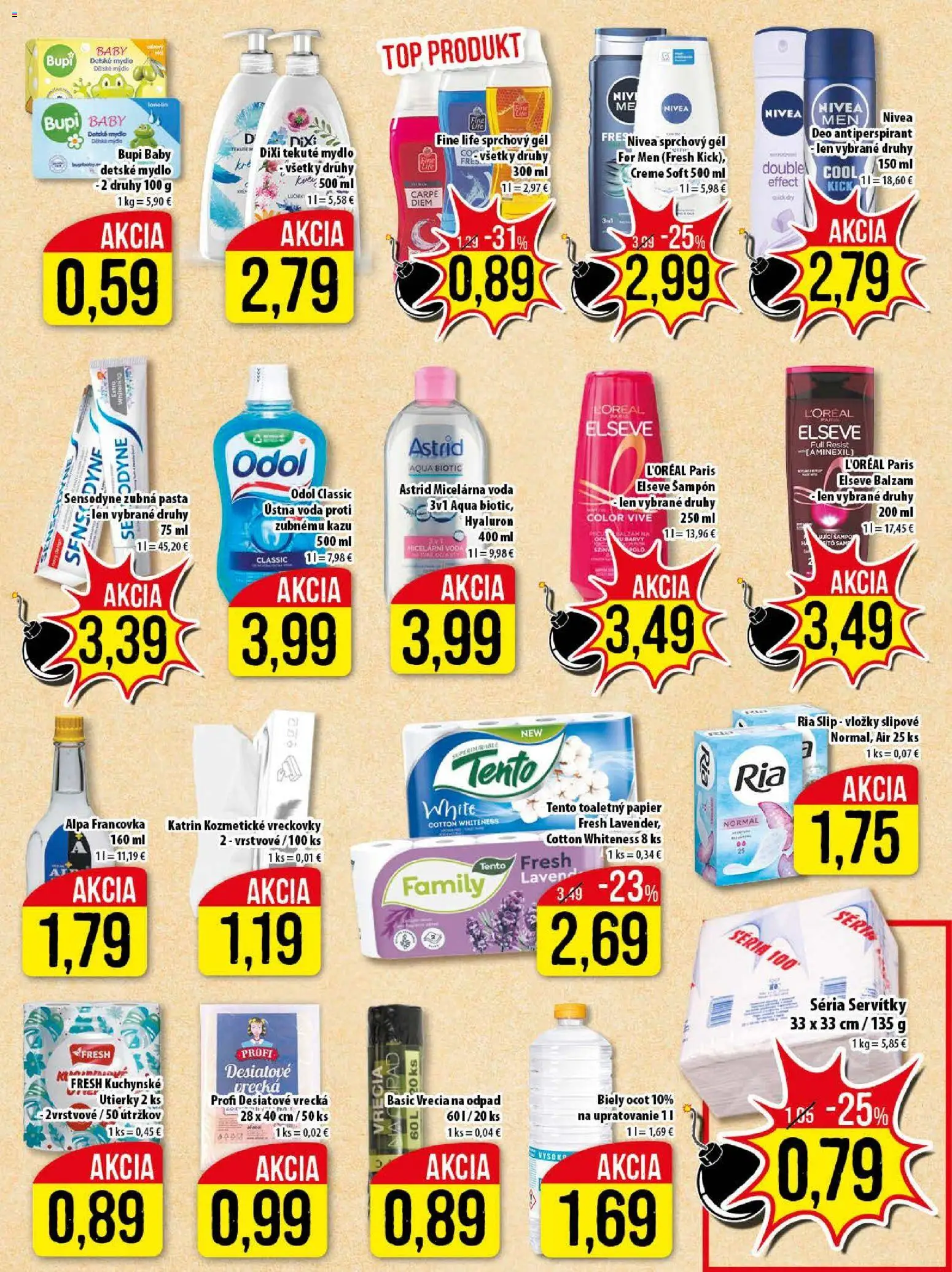 Nové Klas akcie – leták je platný od 26.01.2026 | Strana: 22 | Produkty: Šampón, Toaletný papier, Mydlo, Voda