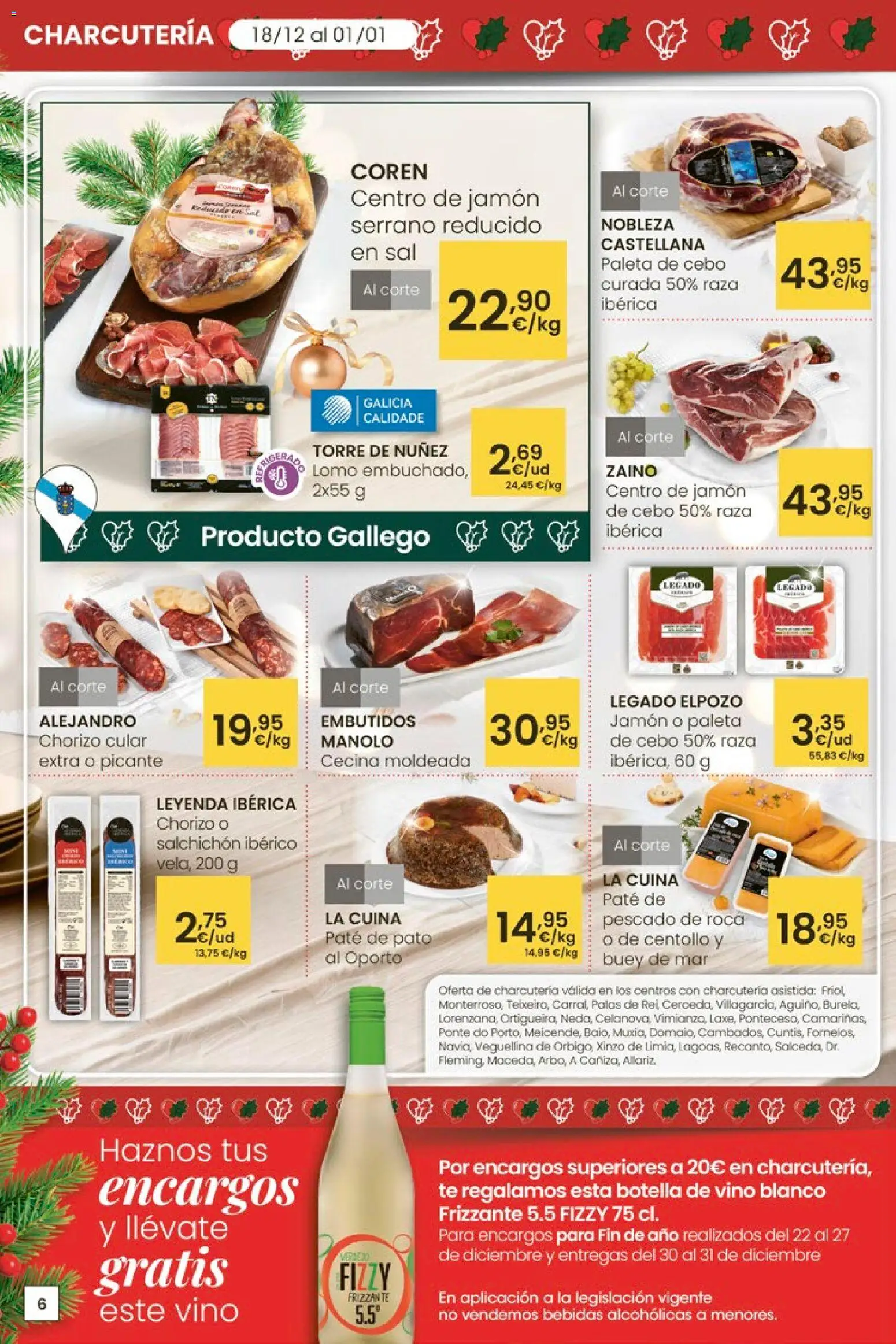 Eroski - Navidad  │ válido desde el 18.12.2025 | Página: 6 | Productos: Vino, Paté, Té, Νυχτικό
