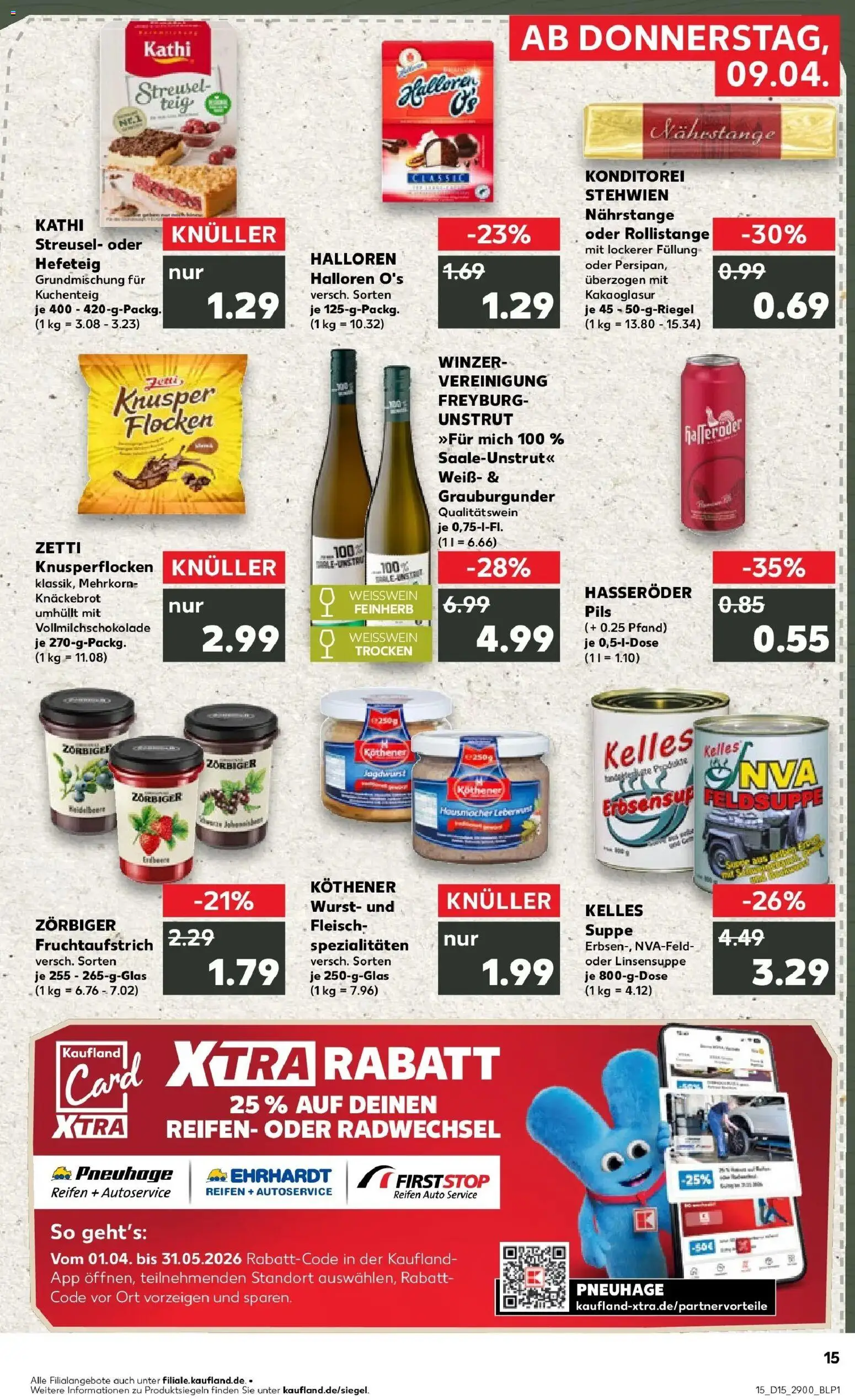 Kaufland Prospekt Naumburg (Saale)	 – gültig ab 07.04.2026 | Seite: 27 | Produkte: Weißwein, Wurst, Hasseröder, Flocken