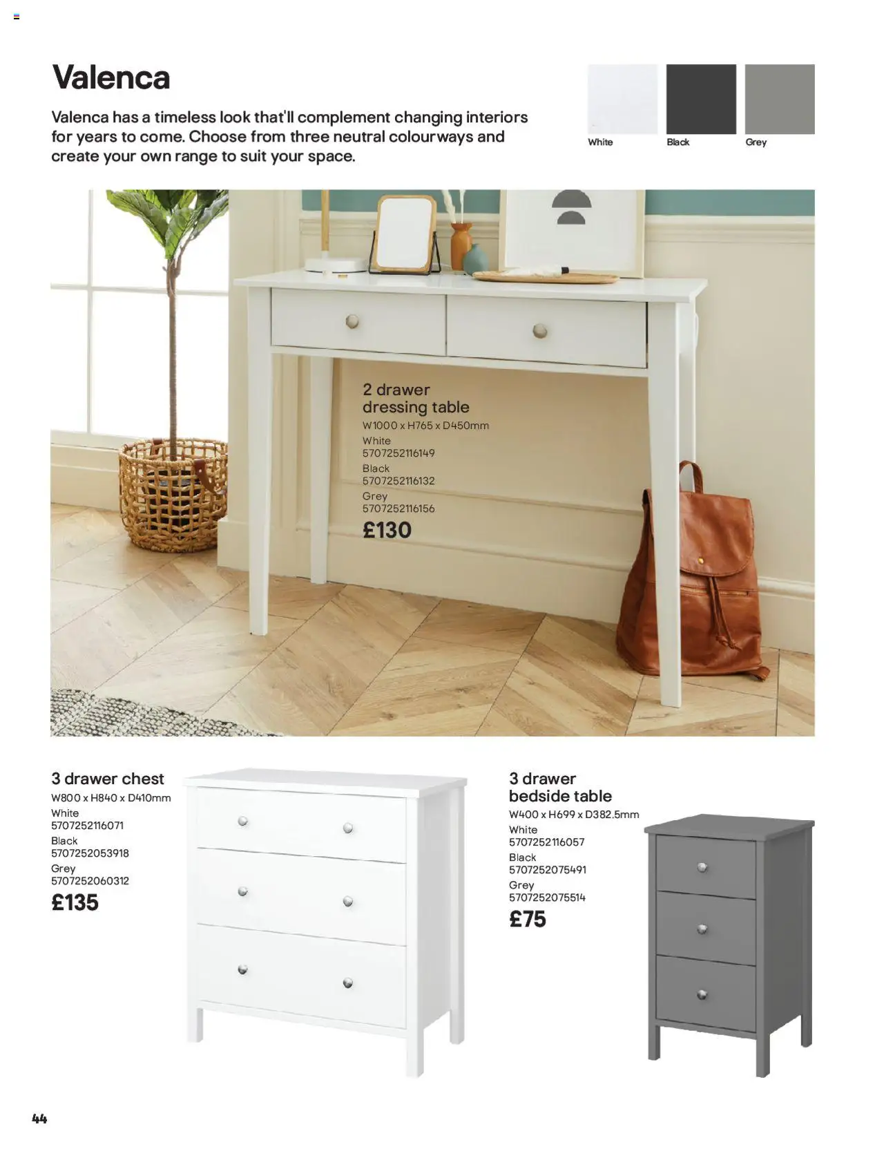  | Page: 44 | Products: Table, Suit, Drawer chest, Bedside table