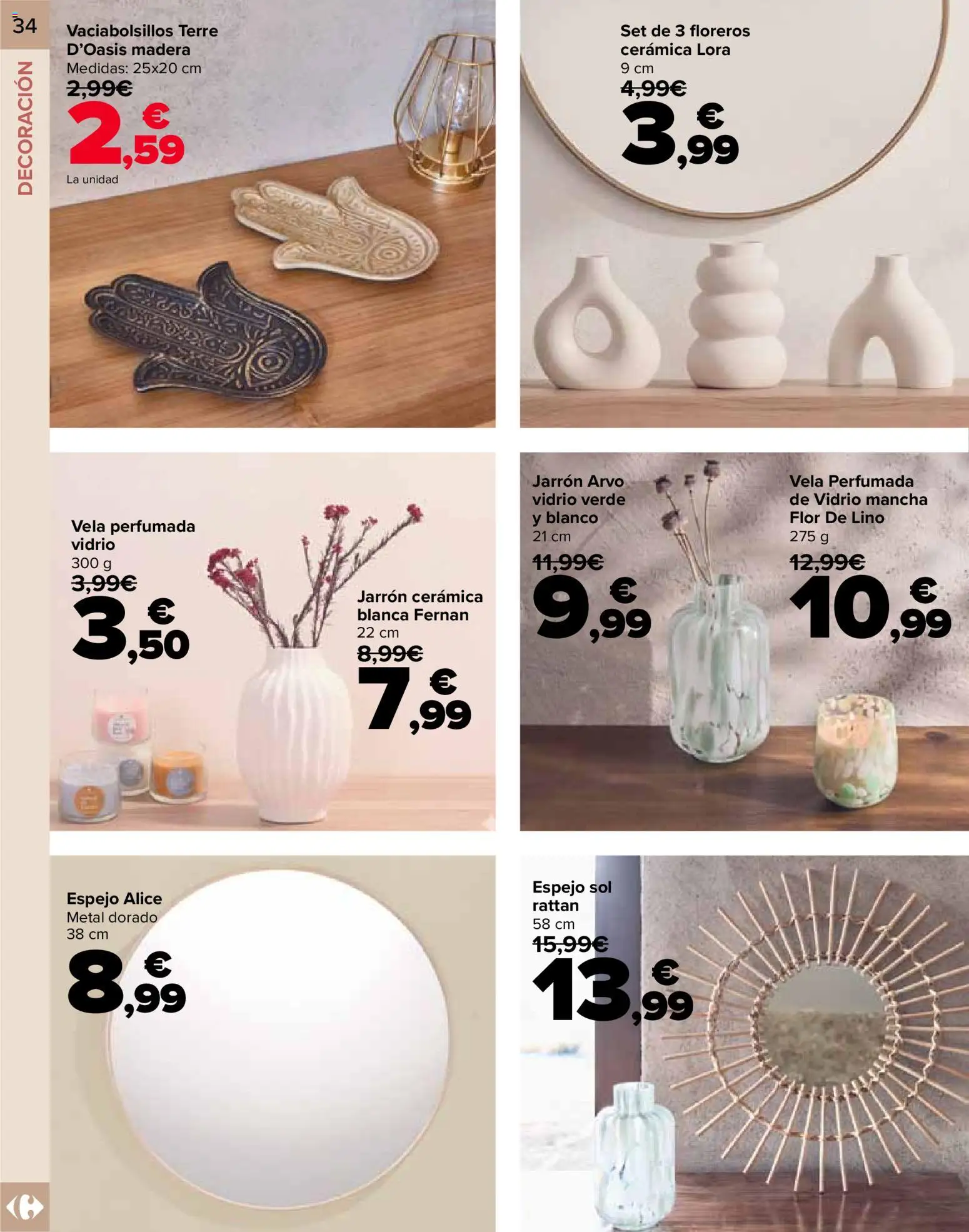 Carrefour folleto │ válido desde el 09.01.2026 | Página: 34 | Productos: Vela, Espejo, Jarrón