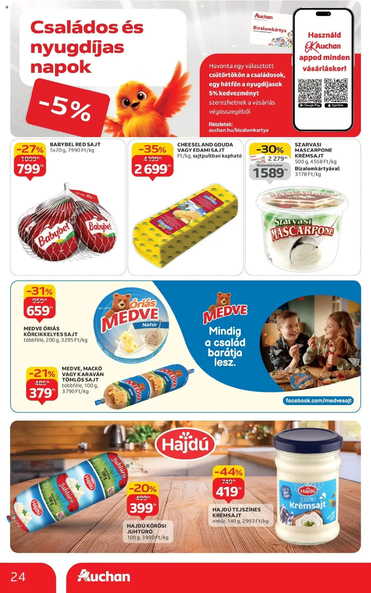 Auchan akciós ujság - amely érvényes a következő dátumtól: 04.09.2025 | Oldal: 24 | Termékek: Krémsajt, Gouda, Svinjska rebra, Sajt