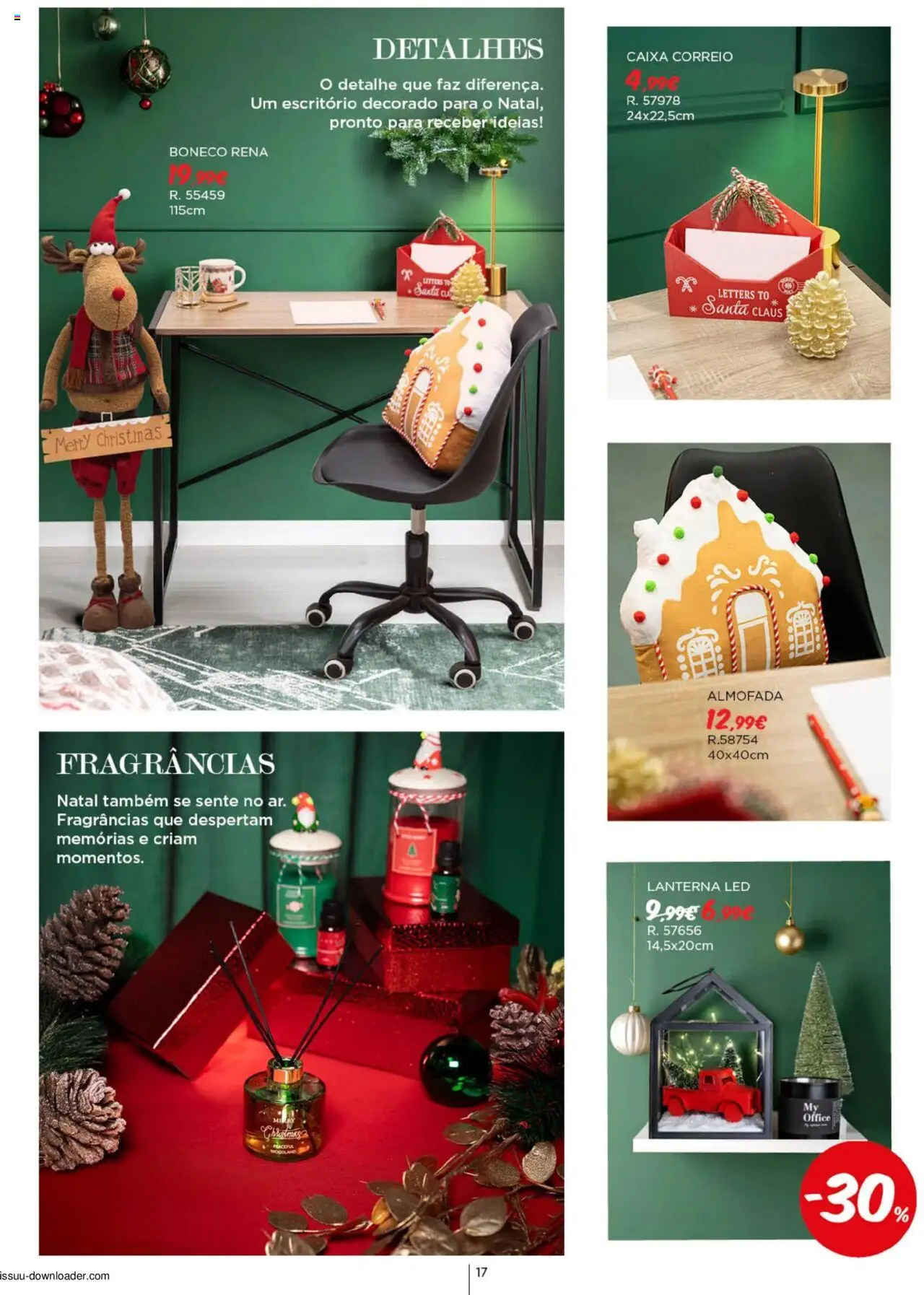 Espaço Casa Catálogo de Natal 2025 │ válido de 11.10.2025 | Página: 17 | Produtos: Almofada, Lanterna, Caixa