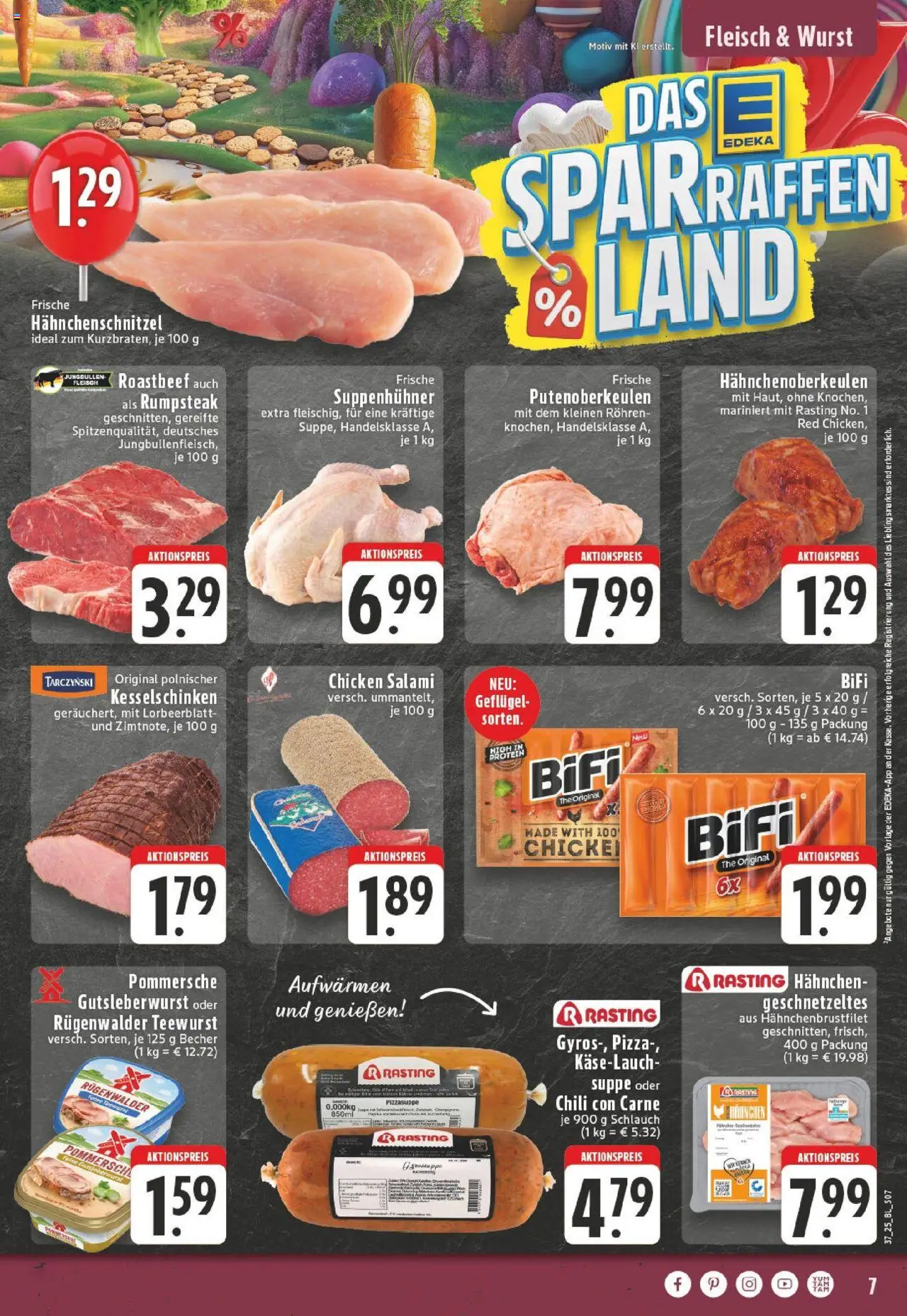 Edeka prospekt Leopoldshöhe-Asemissen	 – gültig ab 07.09.2025 | Seite: 7 | Produkte: Hahnchen, Roastbeef, Wurst, Chili