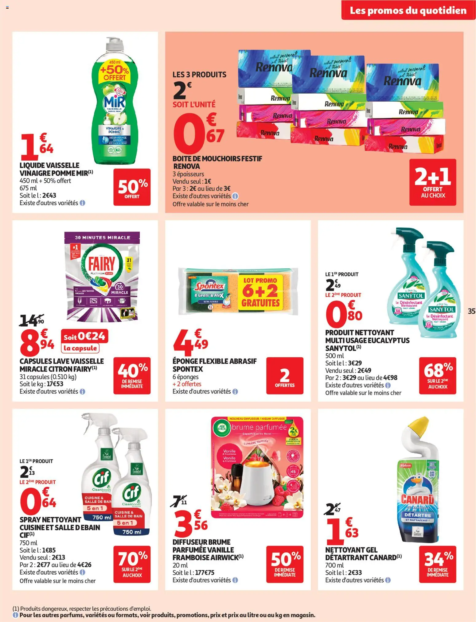 {H1} | Page: 35 | Produits: Framboise, Fairy, Eponge, Vinaigre