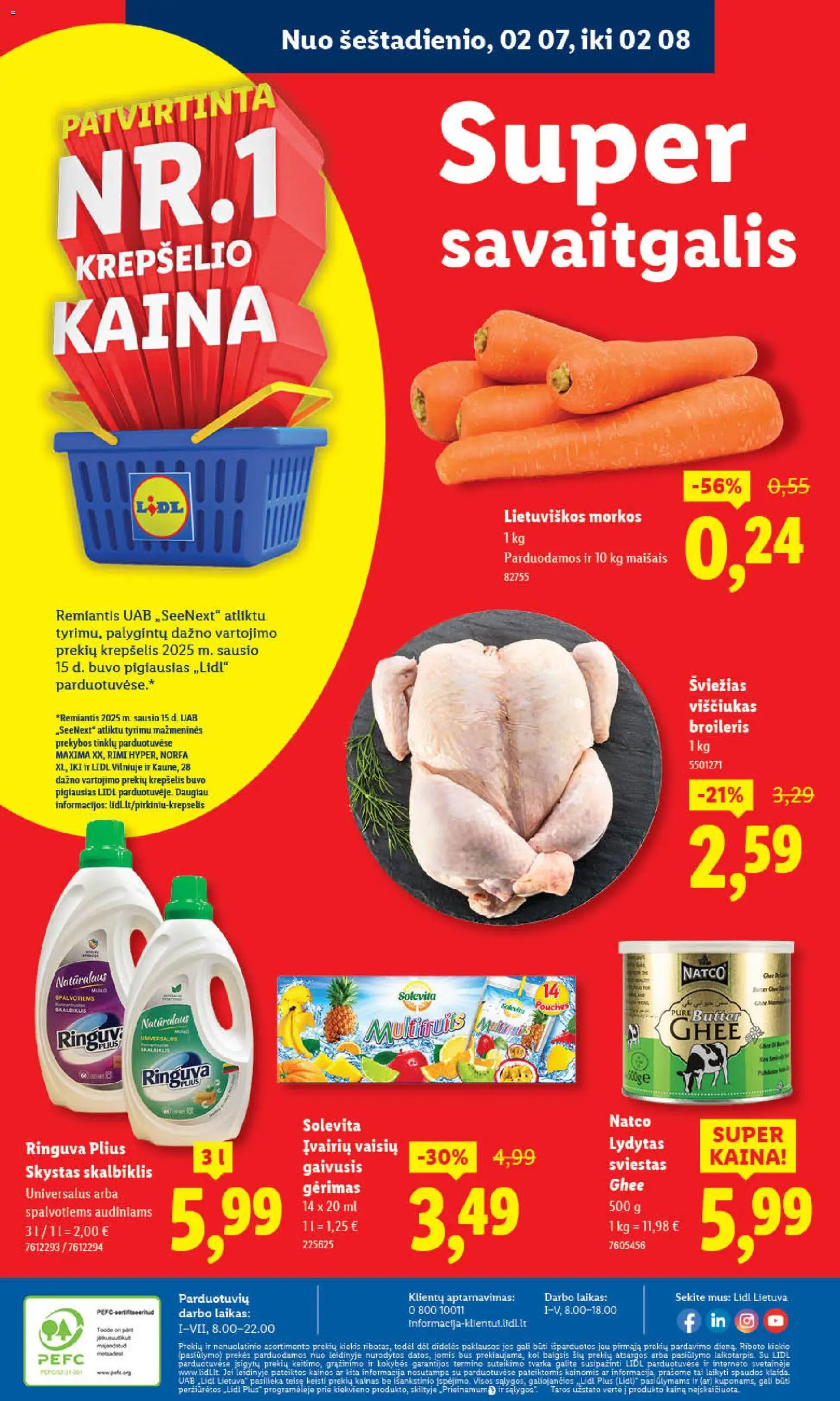 LIDL akcijos nuo 02.02.2026 | Puslapis: 42 | Prekių: Viščiukas, Sviestas, Krepšelis, Morkos