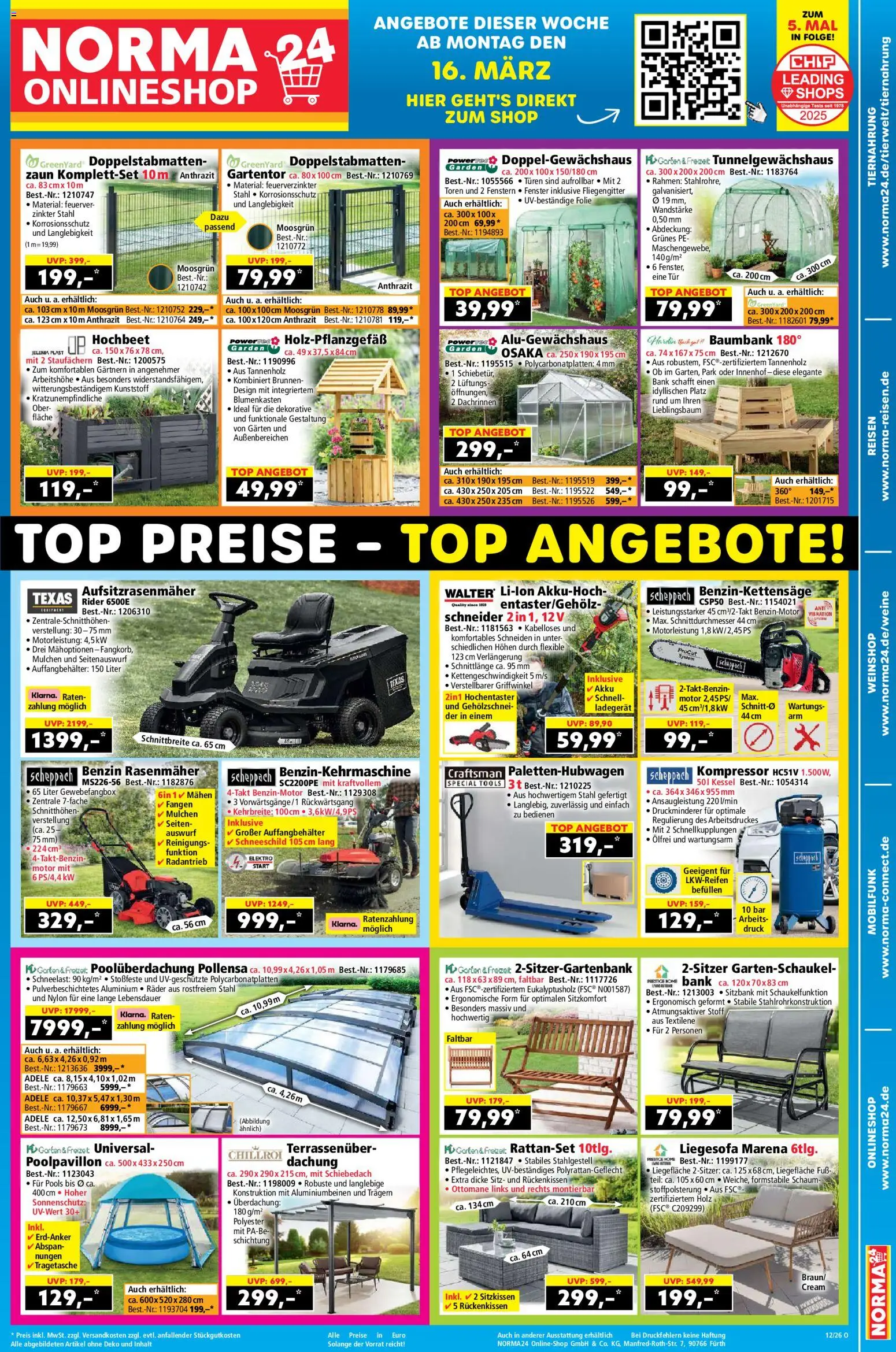 Norma Prospekt 	 – gültig ab 16.03.2026 | Seite: 19 | Produkte: Top, Hochbeet, Rasenmäher, Tür