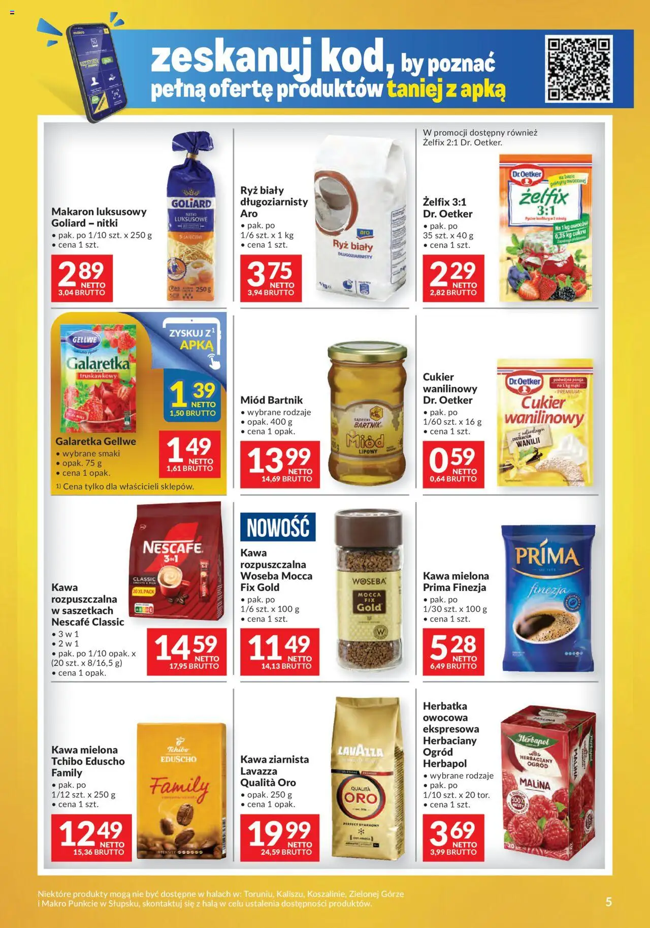 Makro Gazetka - Mega oferty dla Twojego Sklepu oferta z alkoholem od 05.08.2025 | Strona: 5 | Produkty: Kawa ziarnista, Lavazza, Ryż, Makaron