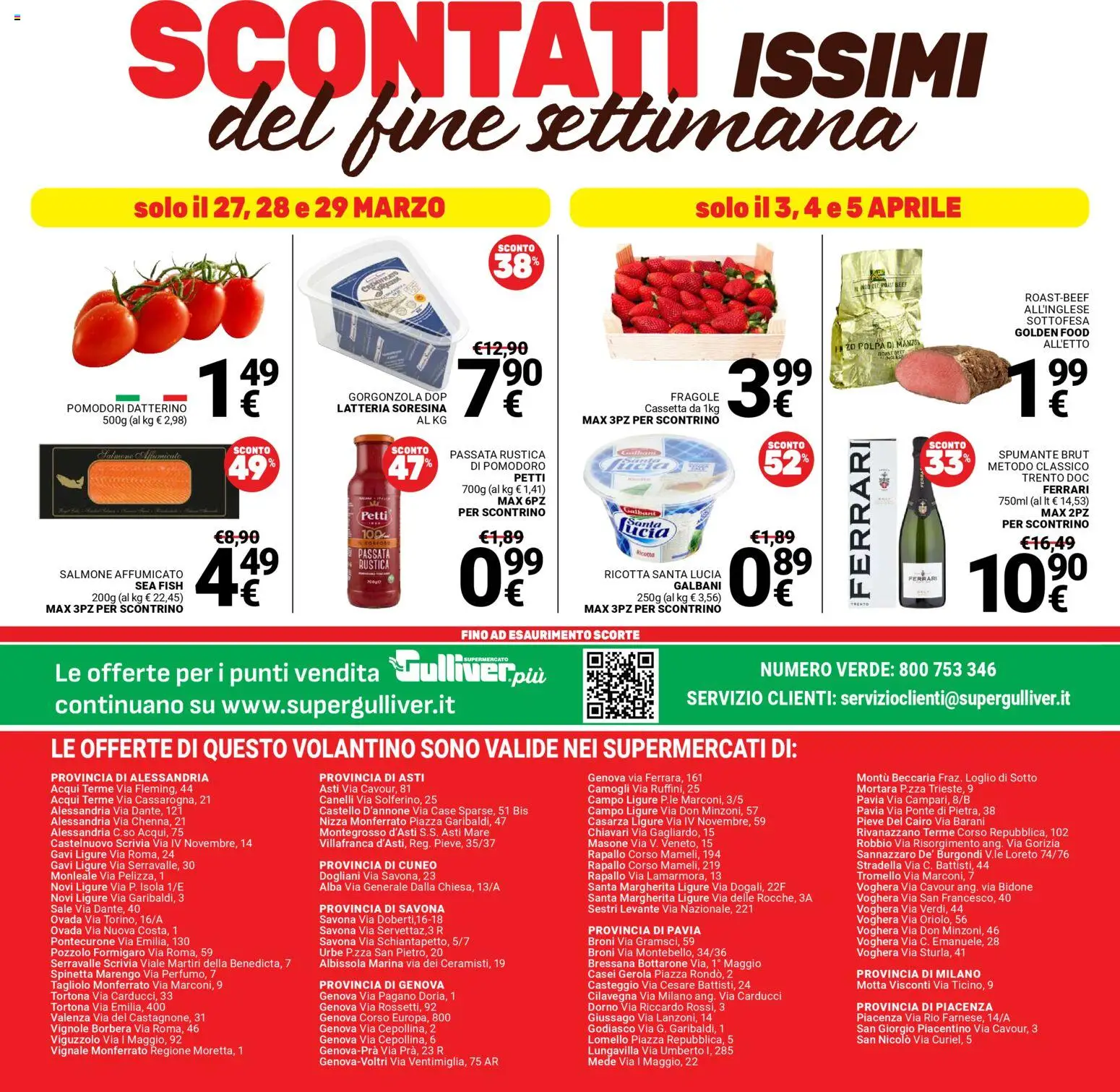 Volantino Gulliver del 27.03.2026 | Pagina: 24 | Prodotti: Salmone, Fragole, Pomodori, Gorgonzola