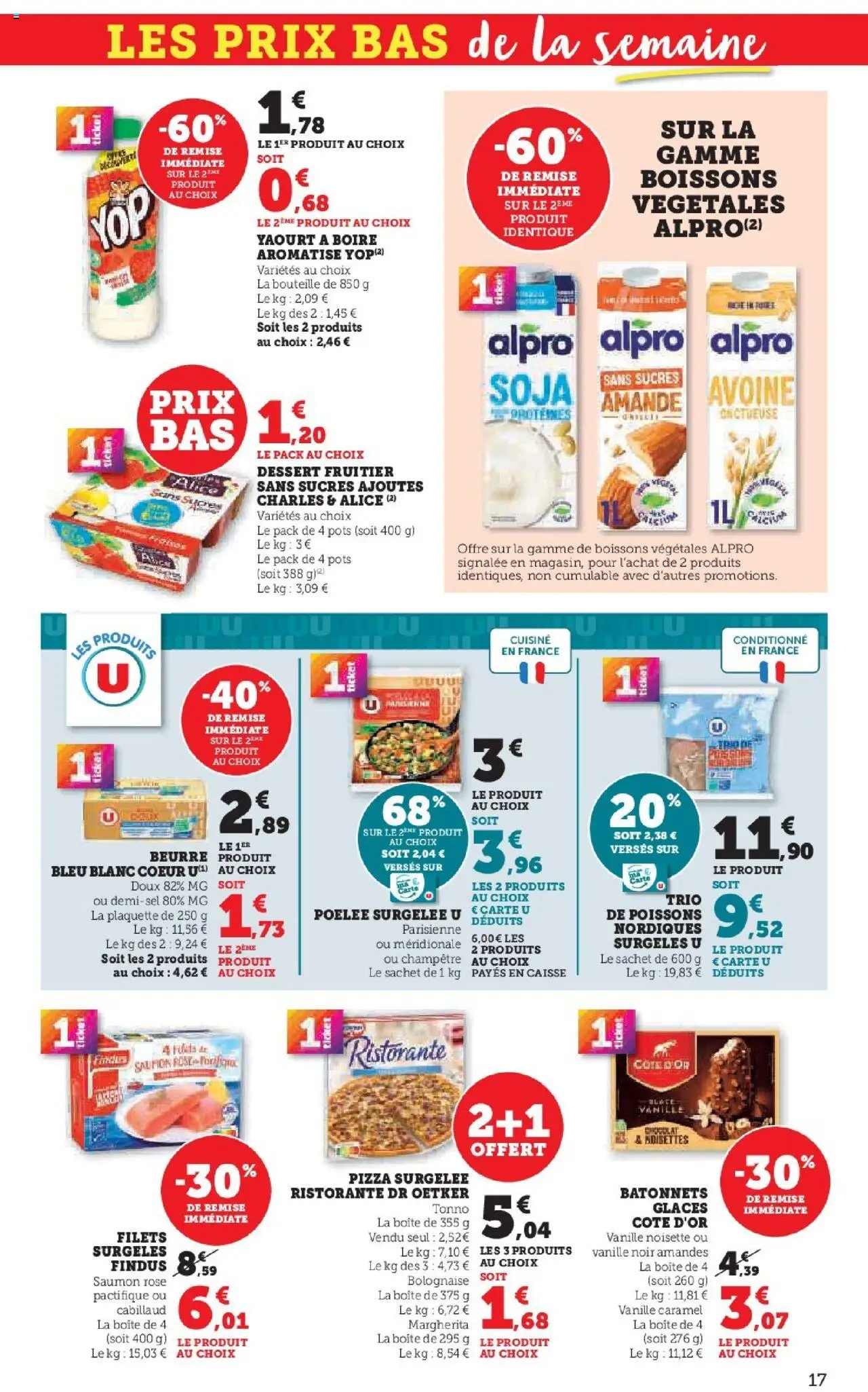 {H1} | Page: 17 | Produits: Amande, Pizza surgelée, Noisette, Beurre