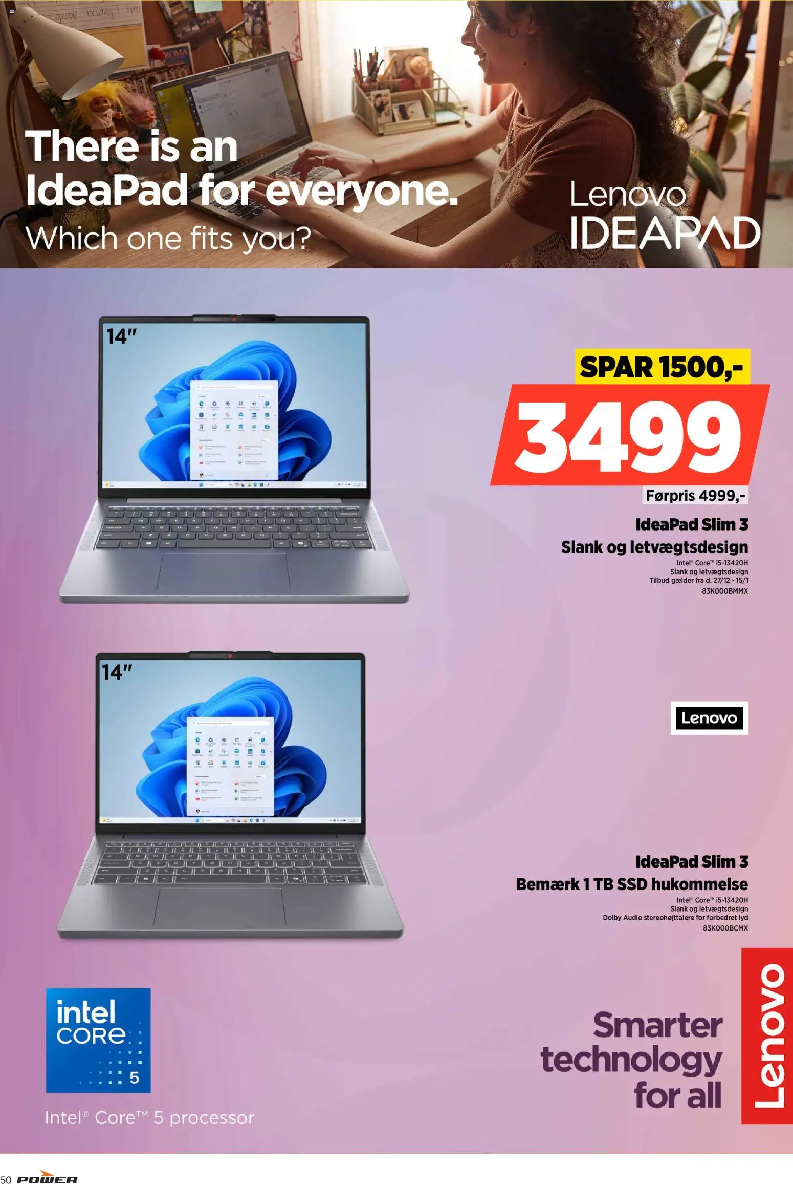 Power tilbudsavis – gyldig fra 09.01.2026 | Side: 50 | Produkter: Processor, Is, Lyd, SSD