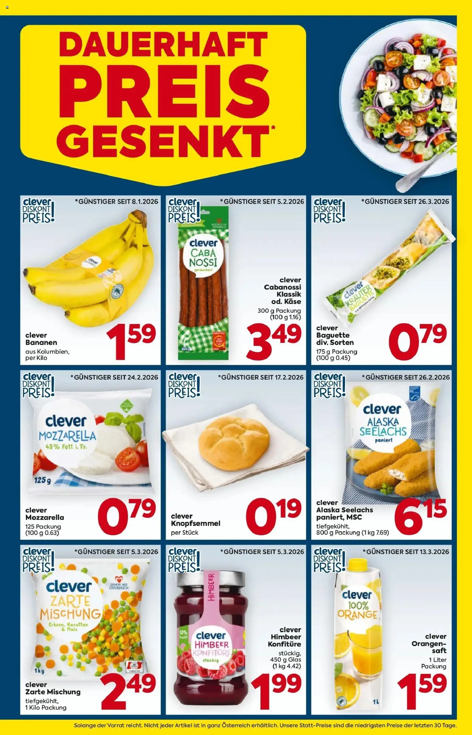 Billa Flugblatt - Kitzbuehel, Zell Am Ziller, Brixlegg gültig ab 23.04.2026 | Seite: 3 | Produkte: Jääkaappipakastin, Saft, Orangen, Bananen