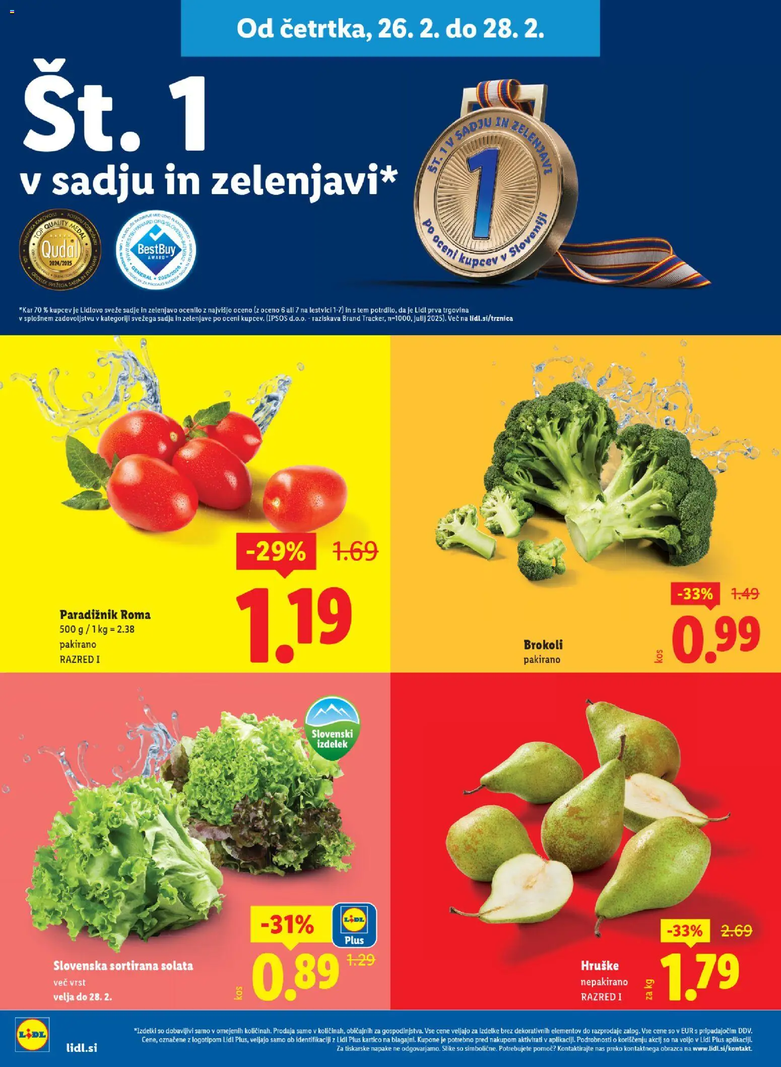 Novi Lidl katalog ponudbe – veljaven od 26.02.2026 | Stran: 4 | Izdelki: Paradiznik, Solata, Sadje, Hruške