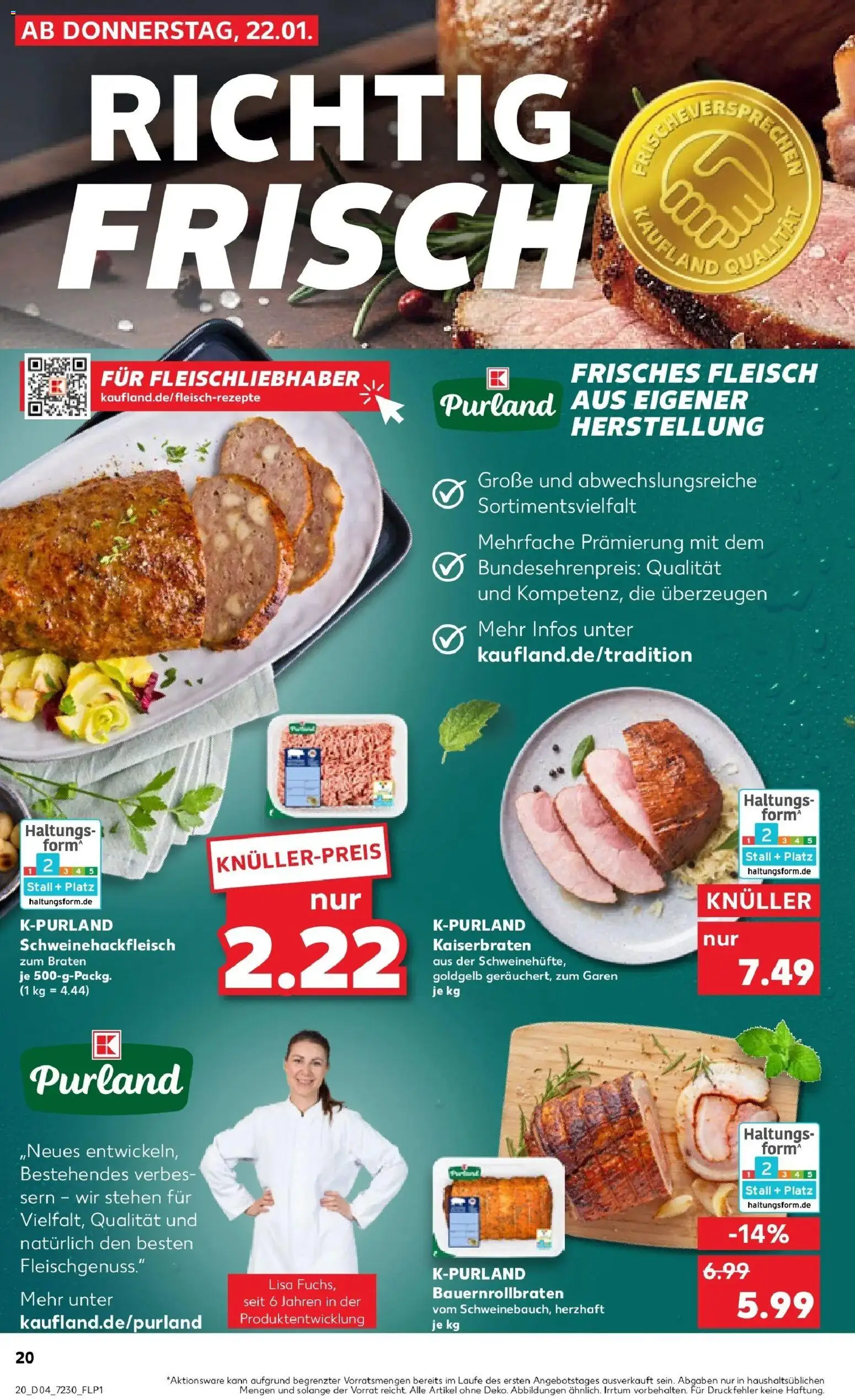 Kaufland prospekt Ahaus	 – gültig ab 22.01.2026 | Seite: 20 | Produkte: Fleisch