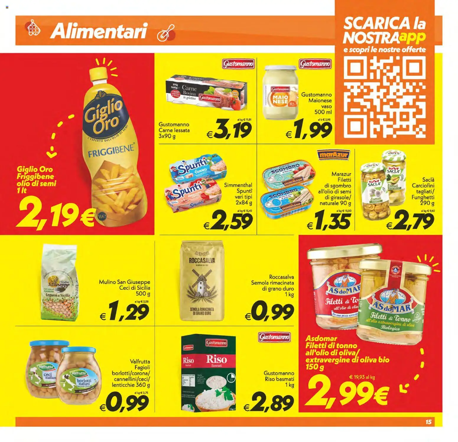Volantino SuperConveniente del 06.03.2026 | Pagina: 15 | Prodotti: Riso Basmati, Ceci, Maionese, Sgombro