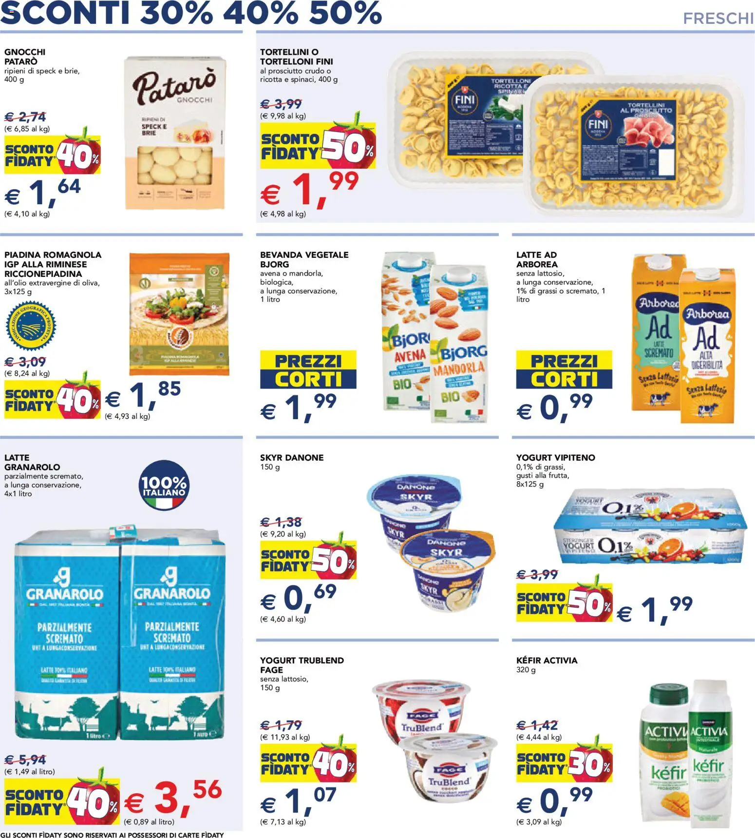 Volantino Esselunga S del 12.02.2026 | Pagina: 5 | Prodotti: Yogurt, Latte, Tortelloni, Gnocchi