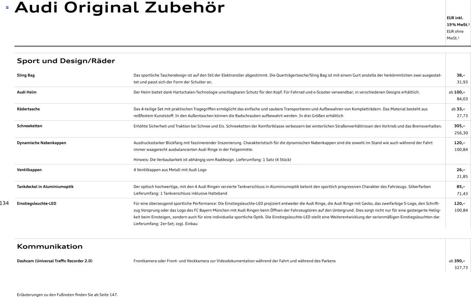 Audi Q8 – gültig ab 28.10.2025 | Seite: 134