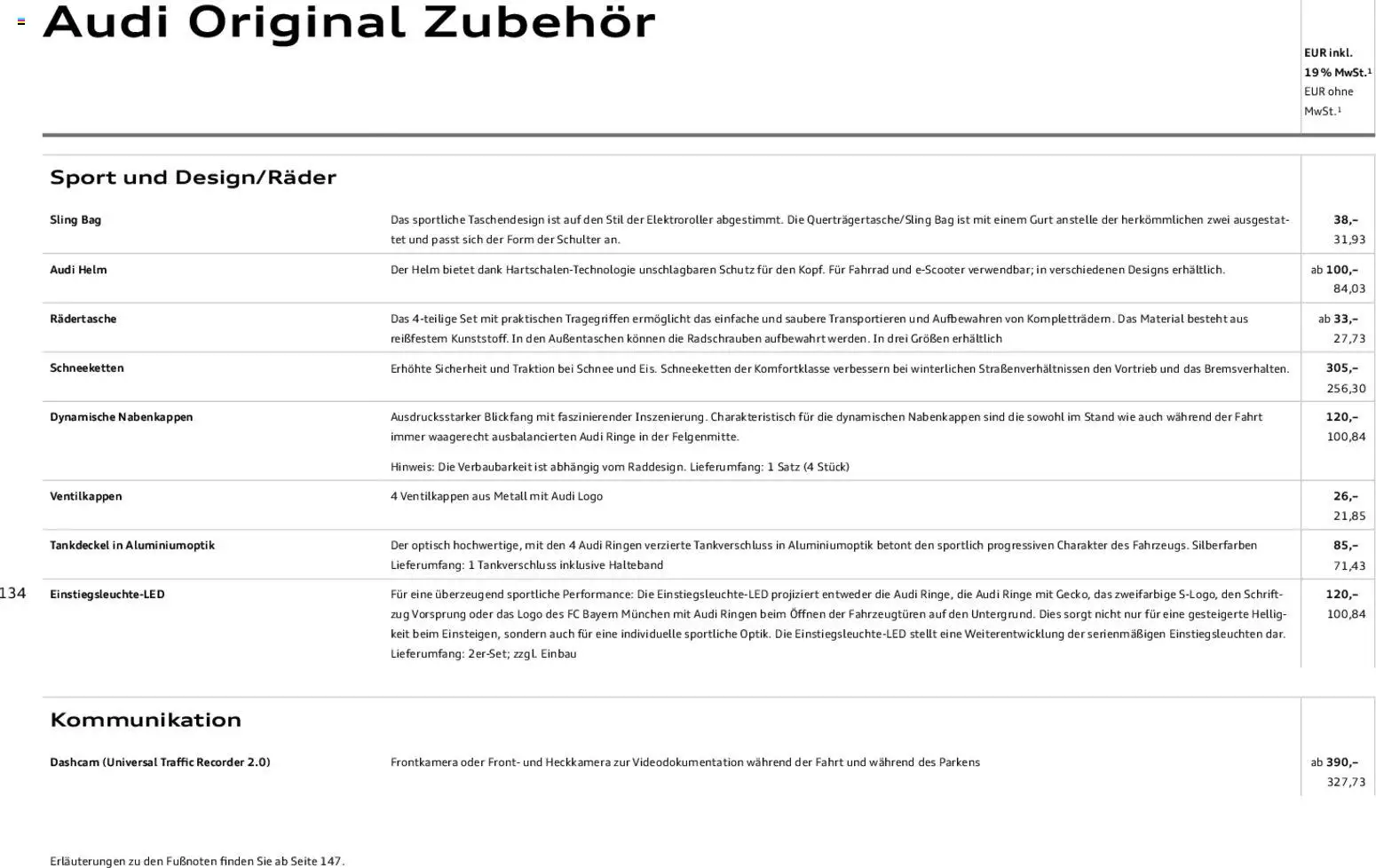 Audi Q8 – gültig ab 06.11.2025 | Seite: 134