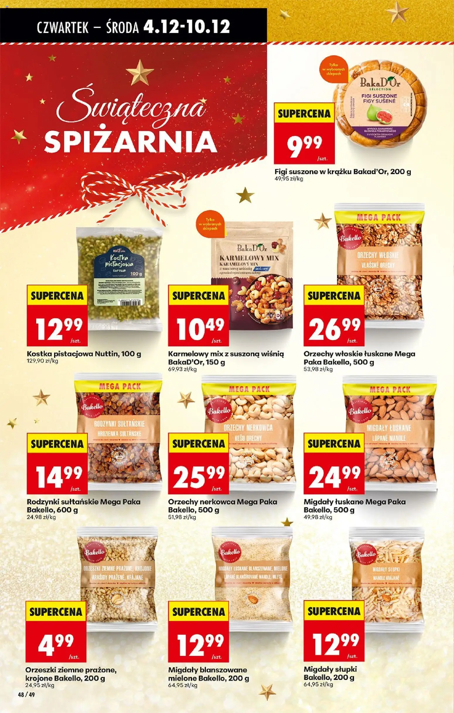 Biedronka gazetka - Oferta w tym tygodniu od 04.12.2025 | Strona: 56 | Produkty: Orzechy włoskie, Figi suszone, Orzeszki ziemne, Orzechy