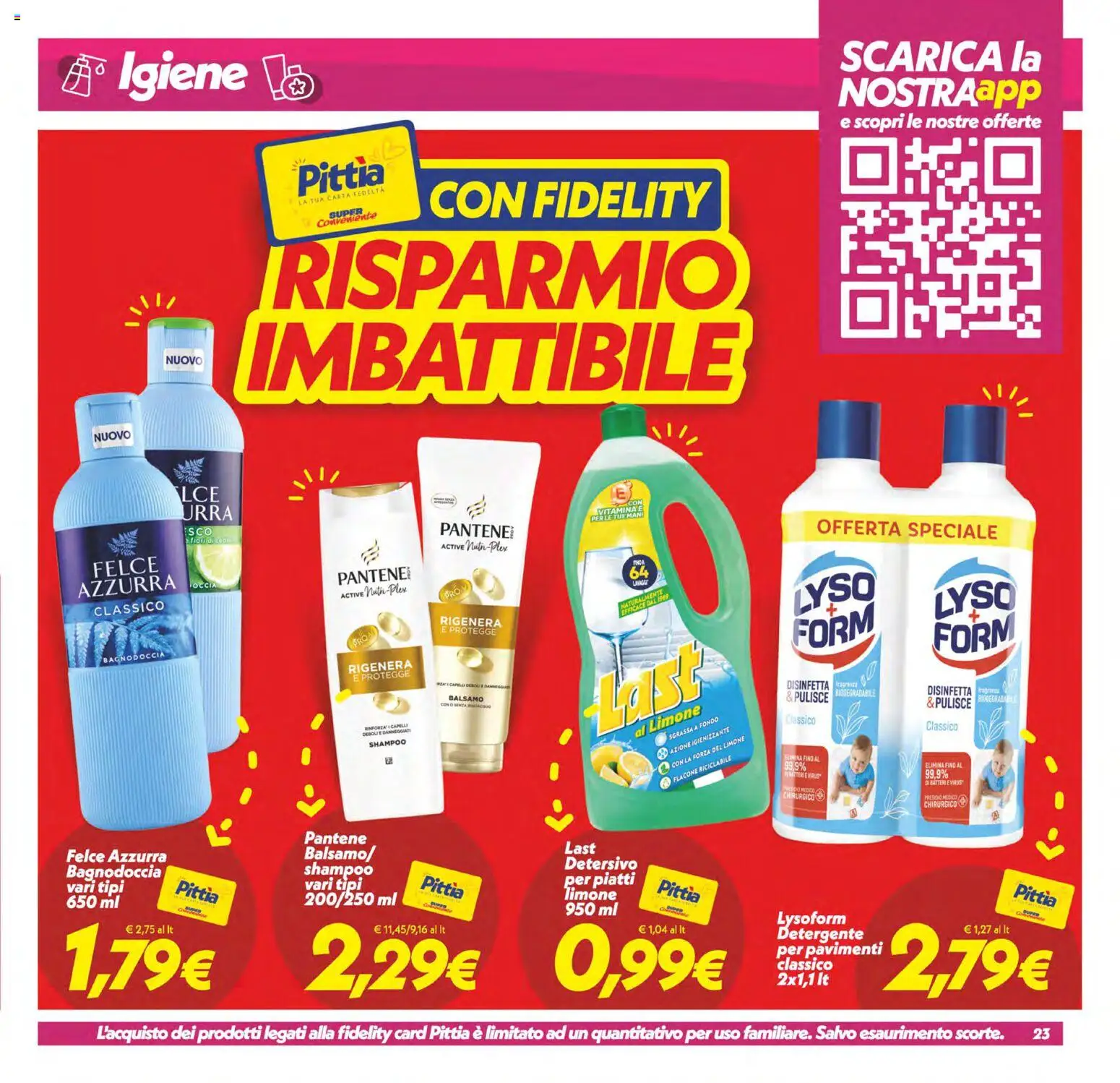 Volantino SuperConveniente del 03.02.2026 | Pagina: 23 | Prodotti: Shampoo, Balsamo, Detergente, Limone
