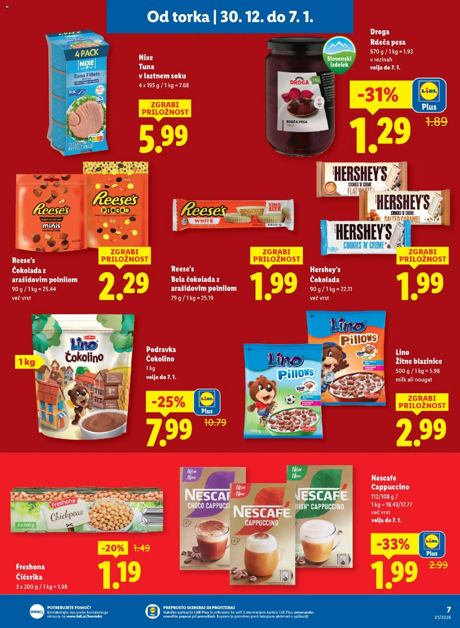 Novi Lidl katalog ponudbe – veljaven od 30.12.2025 | Stran: 9 | Izdelki: Tuna, Čokolino, Cokolada, Pesa