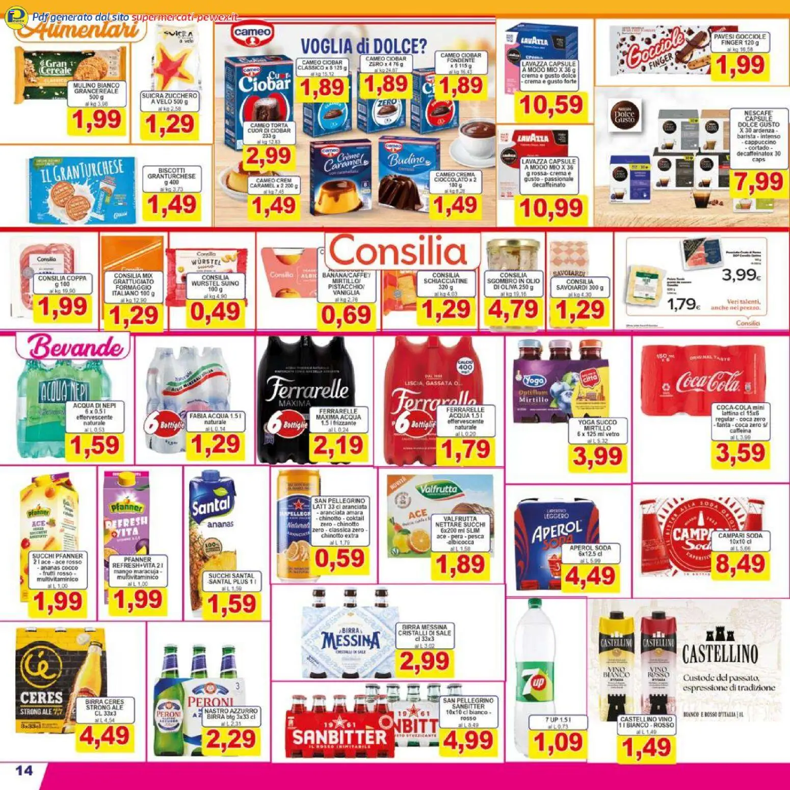 Volantino Pewex del 06.12.2025 | Pagina: 14 | Prodotti: Formaggio, Fanta, Torta, Savoiardi