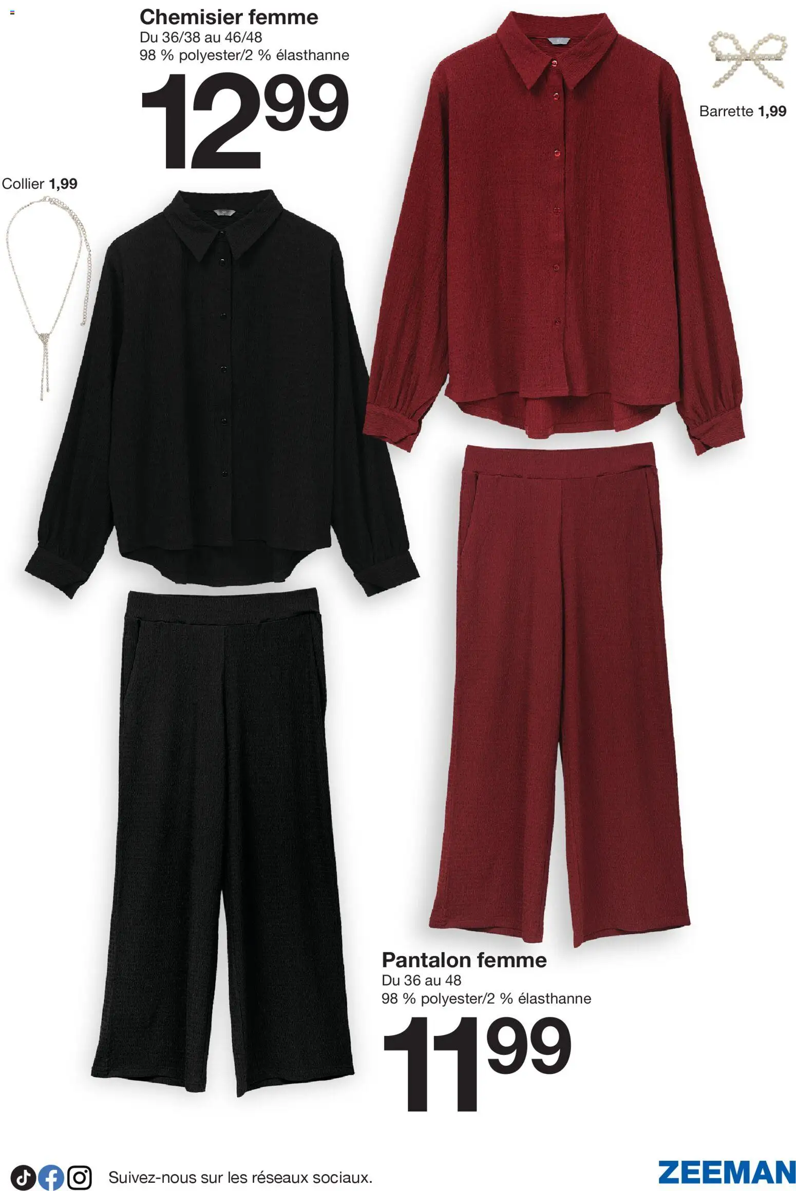 {H1} | Page: 15 | Produits: Collier, Chemisier, Pantalon