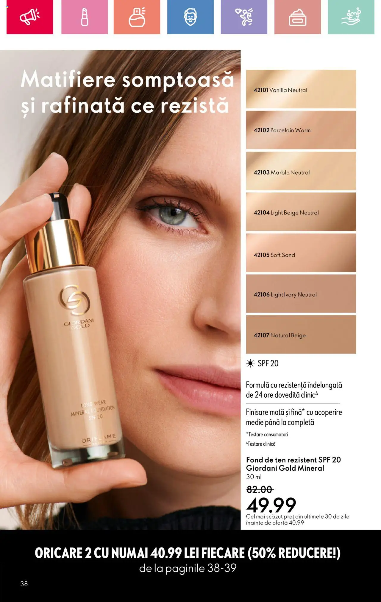 Oriflame catalog 10 2025 – valabil de la 06.07.2025 | Pagină: 38 | Produse: Fond de ten