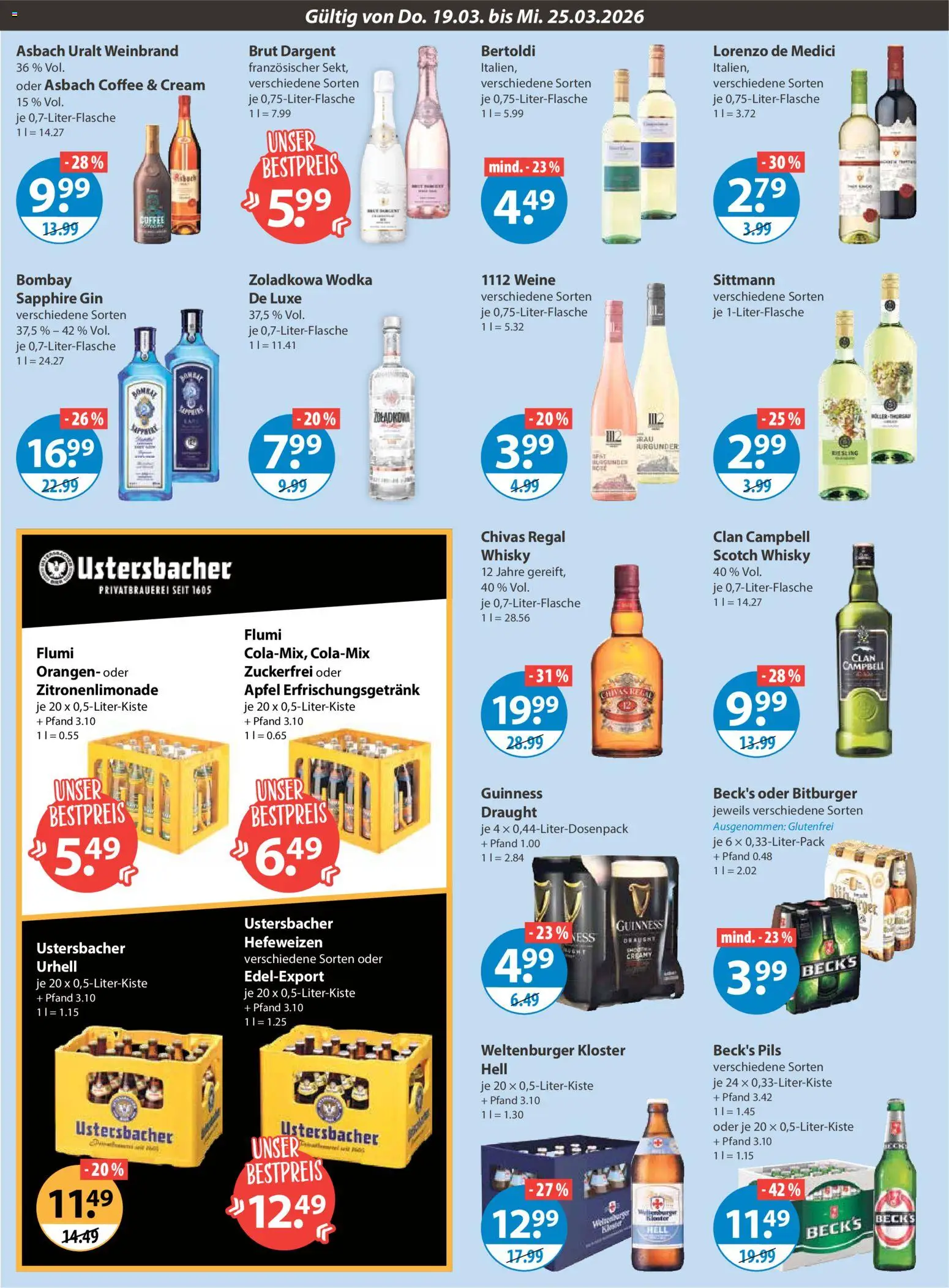 V-Markt - Schwaben/Oberbayern – gültig ab 19.03.2026 | Seite: 10 | Produkte: Bitburger, Regal, Orangen, Asbach