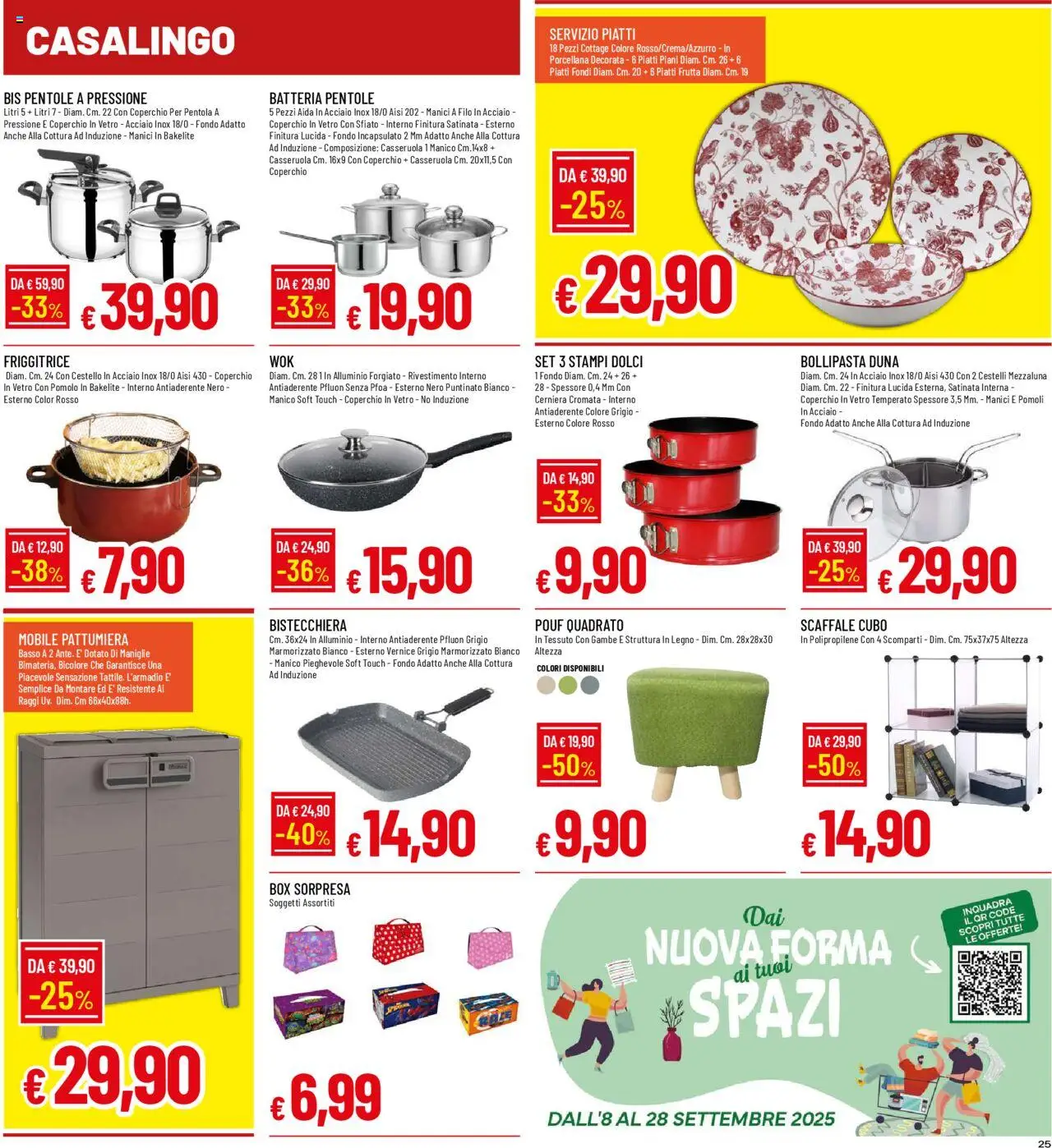 Volantino Galassia del 22.09.2025 | Pagina: 25 | Prodotti: Bistecchiera, Scaffale, Friggitrice, Batteria