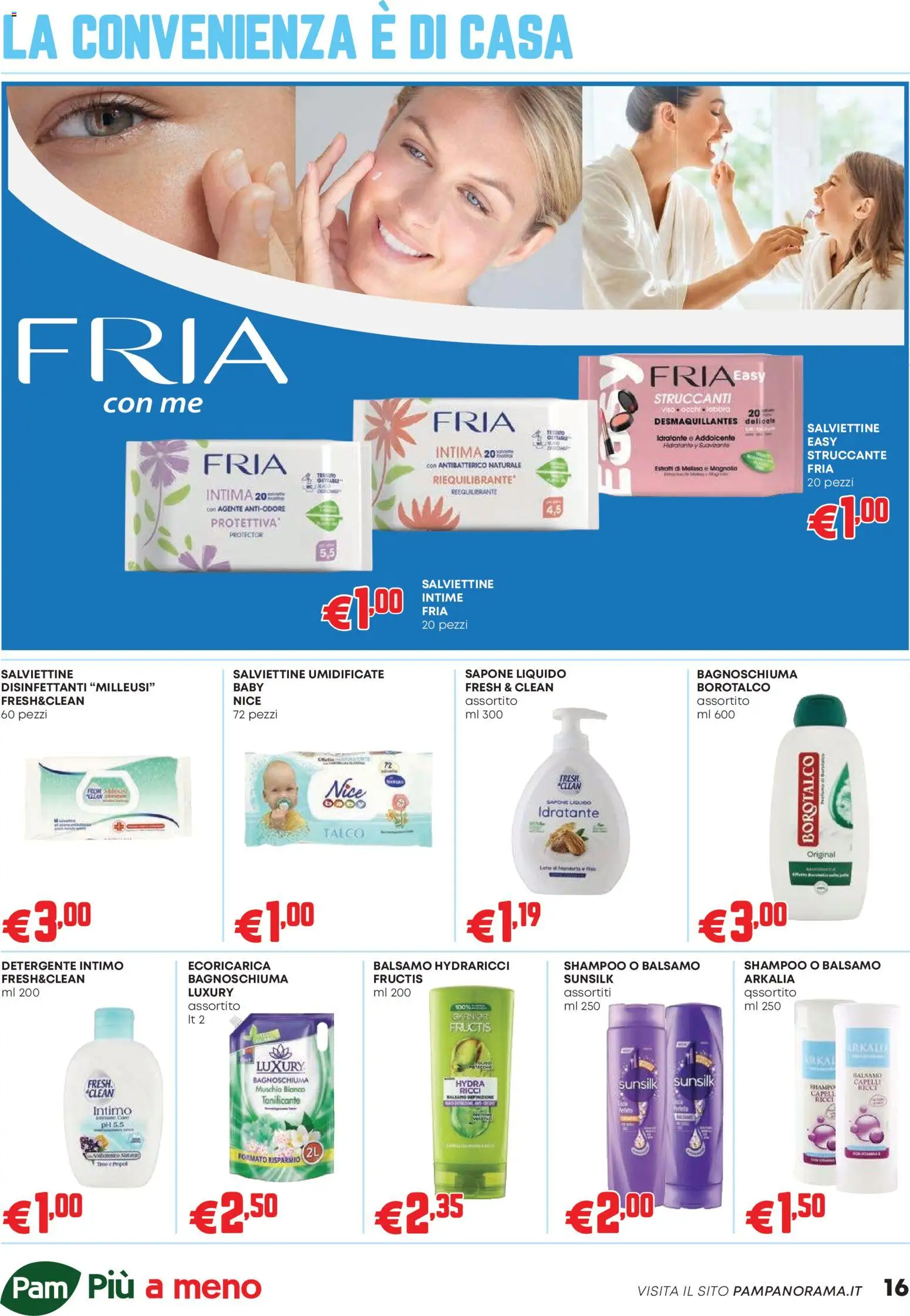 Volantino PAM del 15.01.2026 | Pagina: 16 | Prodotti: Sapone, Detergente, Intimo, Talco