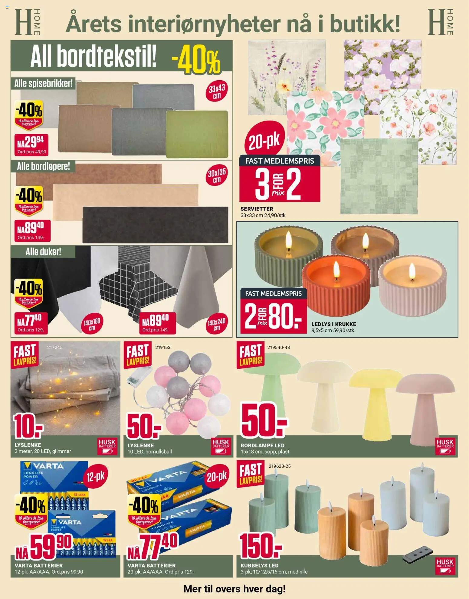 {H1} | Side: 7 | Produkter: Сантехнічне кріплення, Duker, Servietter, Jeux