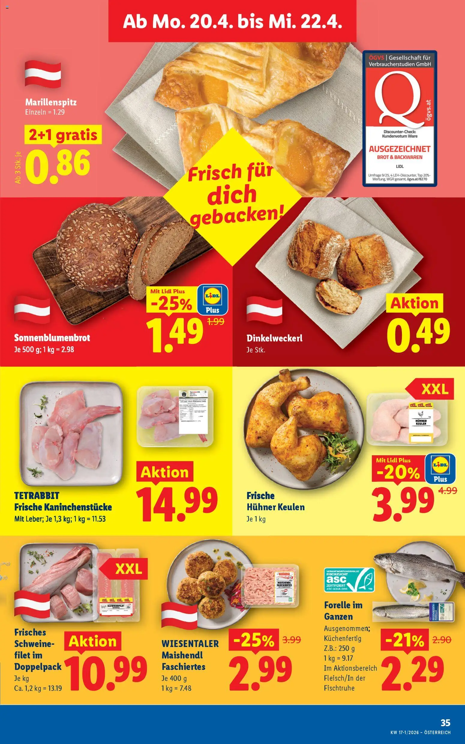 Lidl Flugblatt - Eisenstadt, Ebenfurth, Mattersburg gültig ab 16.04.2026 | Seite: 38 | Produkte: Brot