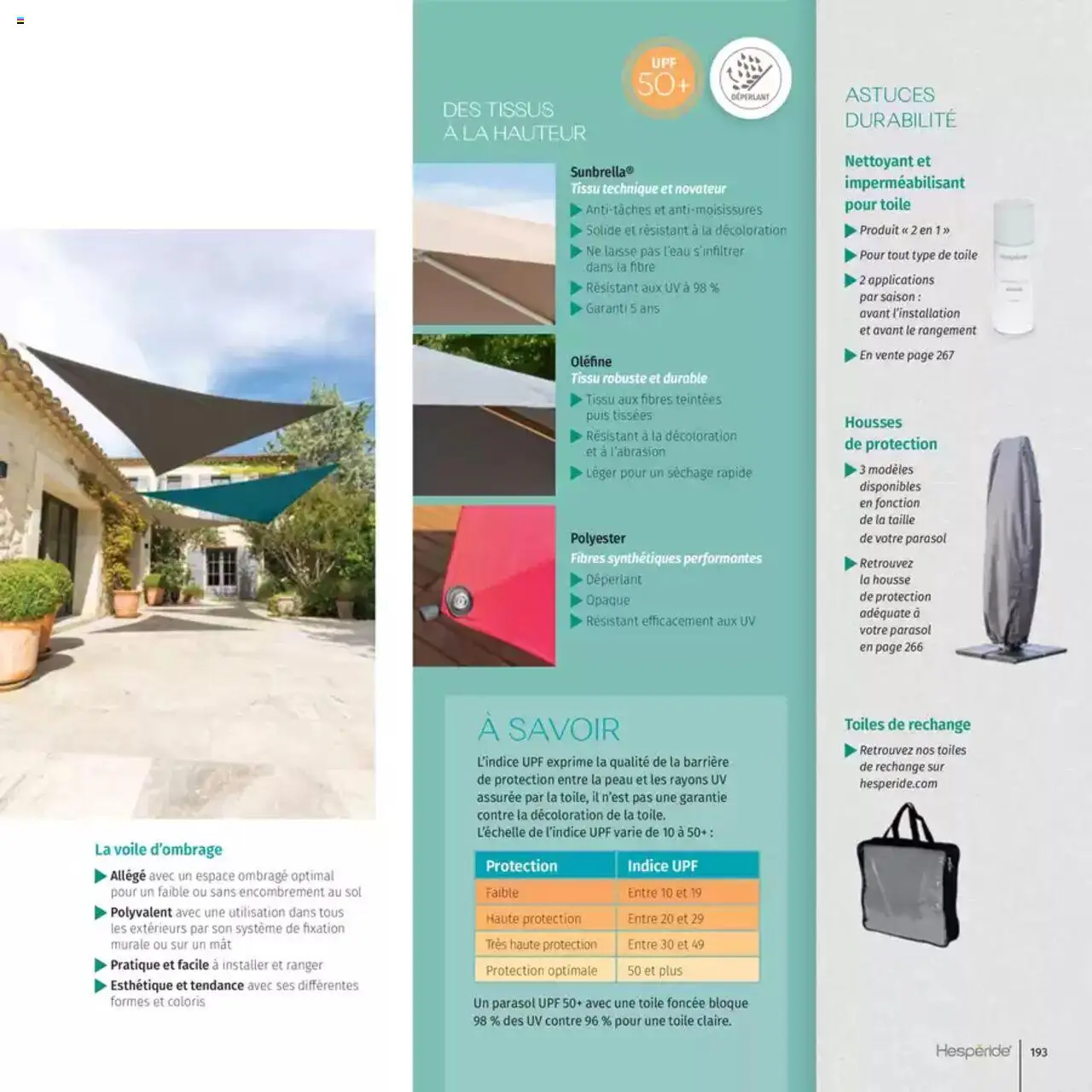  | Page: 193 | Produits: Voile d'ombrage, Parasol