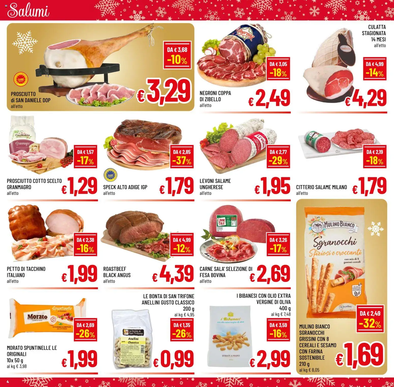 Volantino A&O del 10.12.2025 | Pagina: 4 | Prodotti: Speck, Cereali, Olio, Olio extra vergine