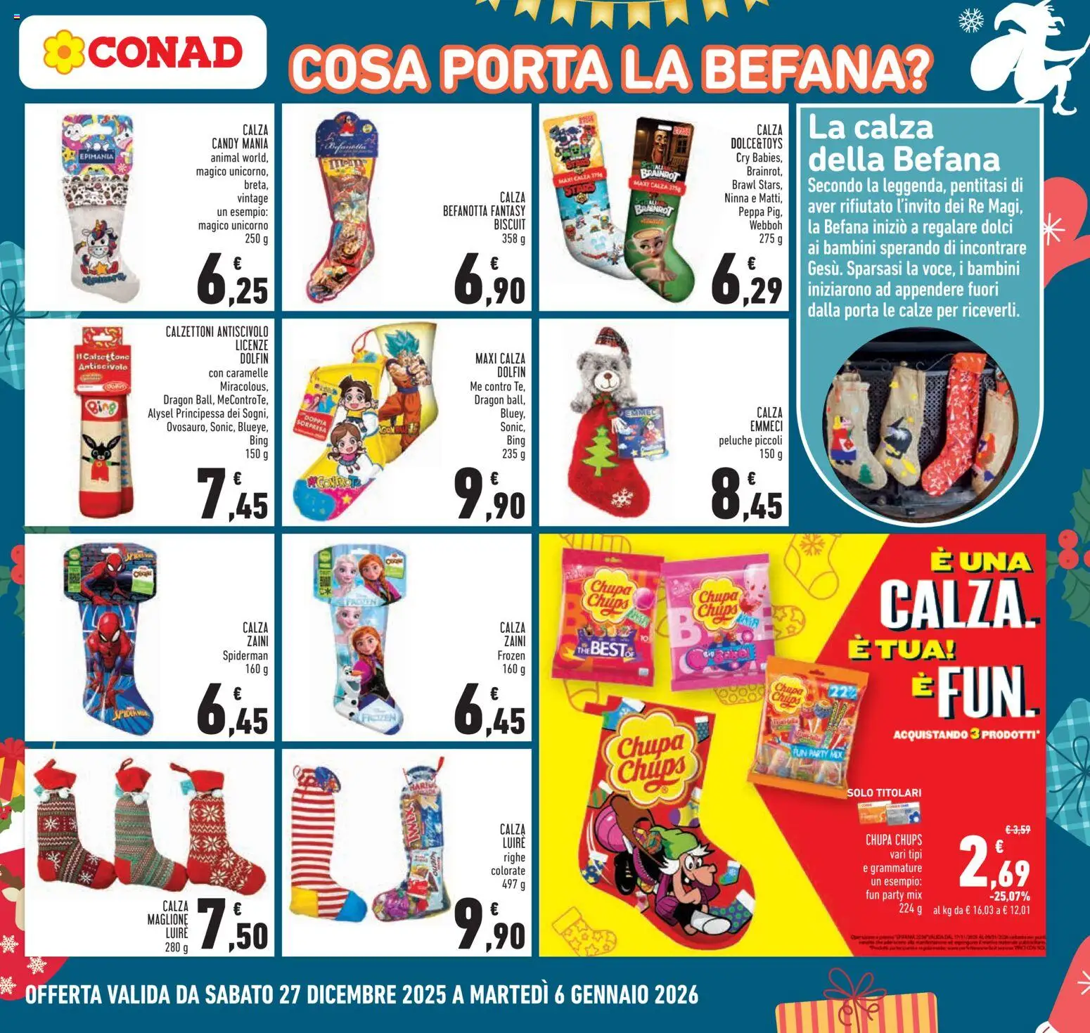 Volantino Conad del 27.12.2025 | Pagina: 21 | Prodotti: Peluche, Caramelle, Maglione, The