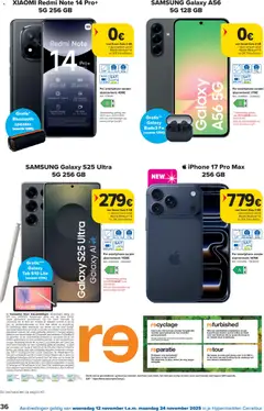Carrefour folder week 46 - Voorbeeld van een folder van Carrefour, geldig van 12.11.2025 | Pagina: 36 | Producten: Mobiel, Bluetooth, Iphone, Kan
