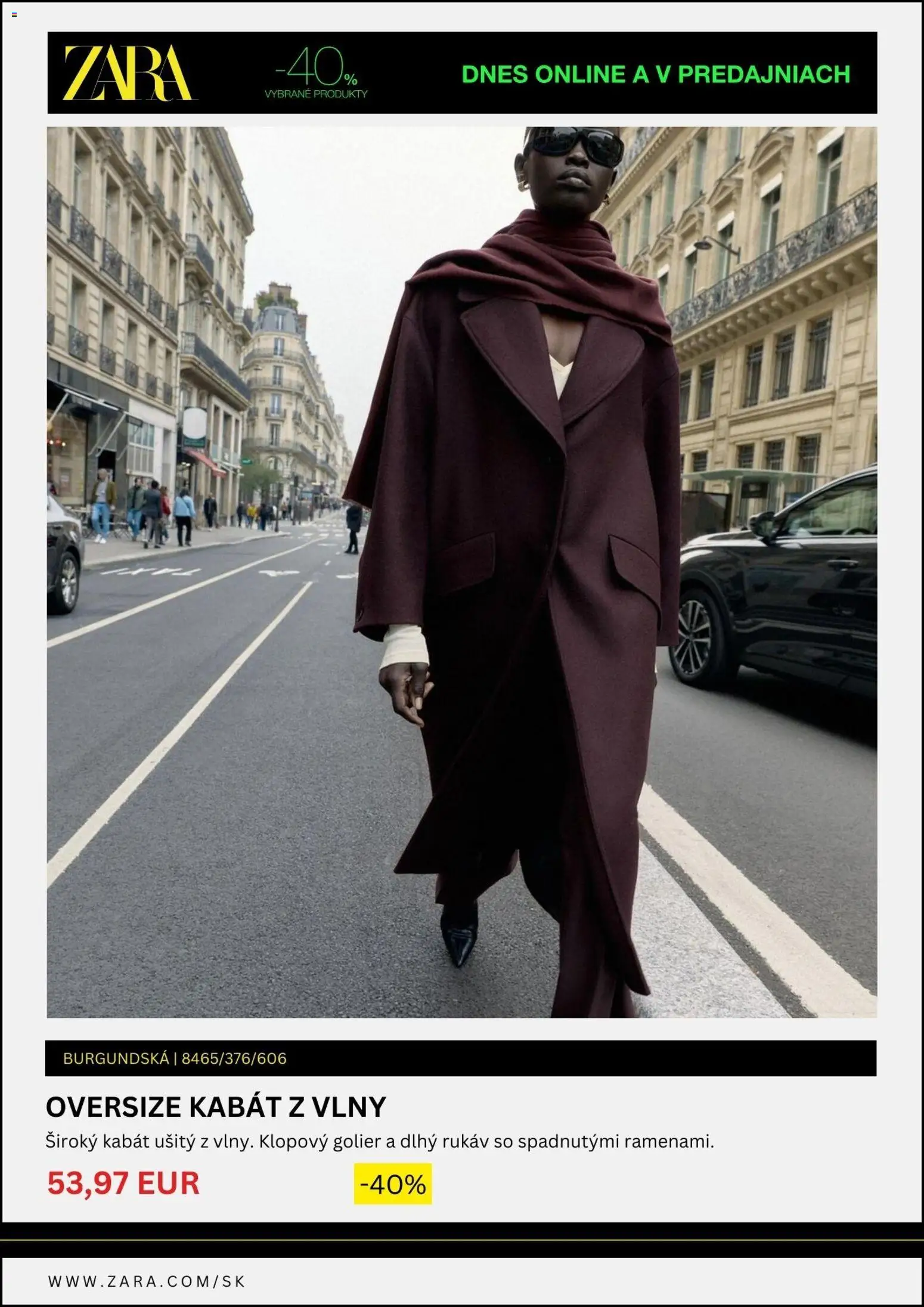 Nové Zara akcie – leták je platný od 28.11.2025 | Strana: 5 | Produkty: Kabát