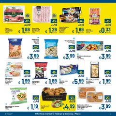 Anteprima del volantino Volantino Qui Discount valido a partire dal 17.02.2026 | Pagina: 3 | Prodotti: Salmone, Frutta, Wurstel, Mortadella