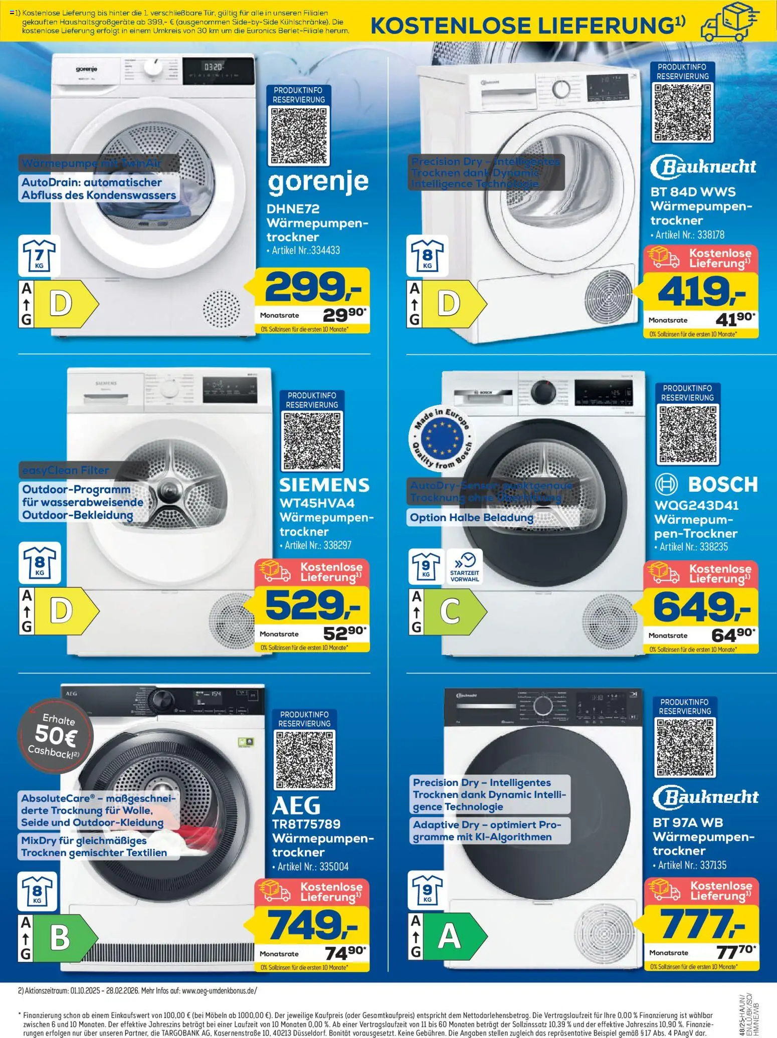 Euronics Haushaltsgeräte Spezial! – gültig ab 27.11.2025 | Seite: 5 | Produkte: Bosch, Siemens, Gorenje, Trockner