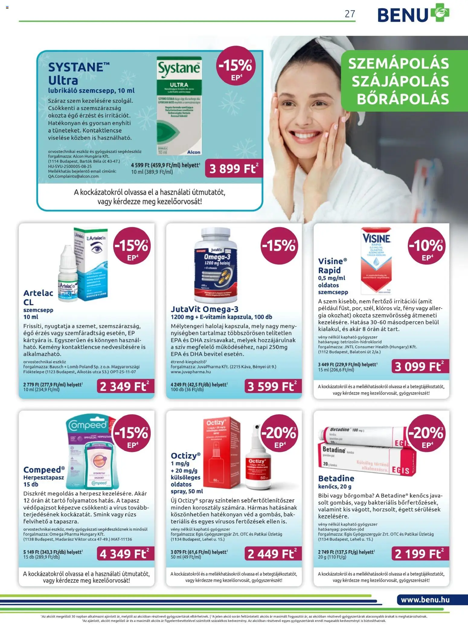 BENU Gyógyszertárak akciós ujság - amely érvényes a következő dátumtól: 01.02.2026 | Oldal: 27 | Termékek: Smink, Rúzs