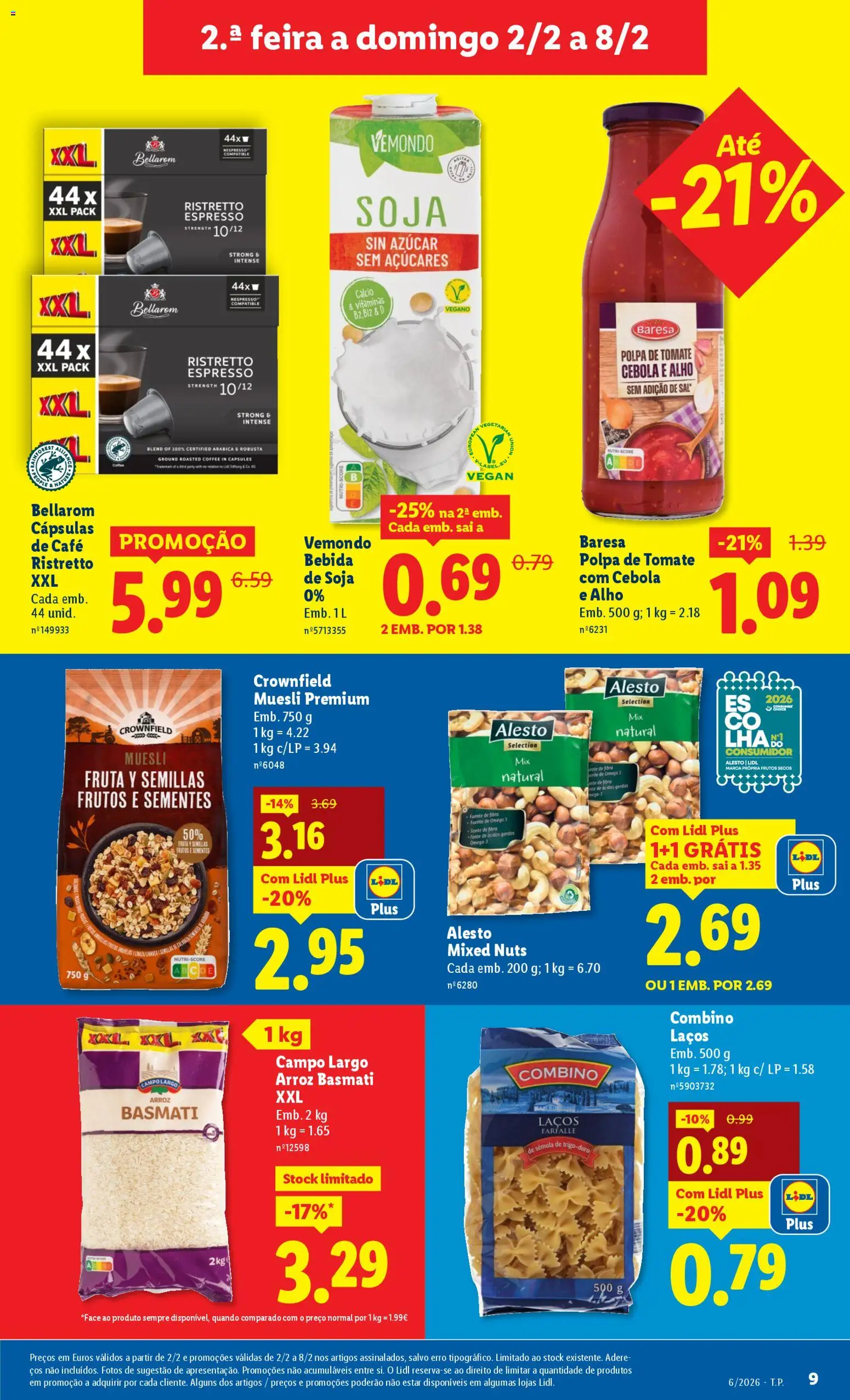Lidl folheto │ válido de 02.02.2026 | Página: 9 | Produtos: Sal, Cebola, Nespresso, Café