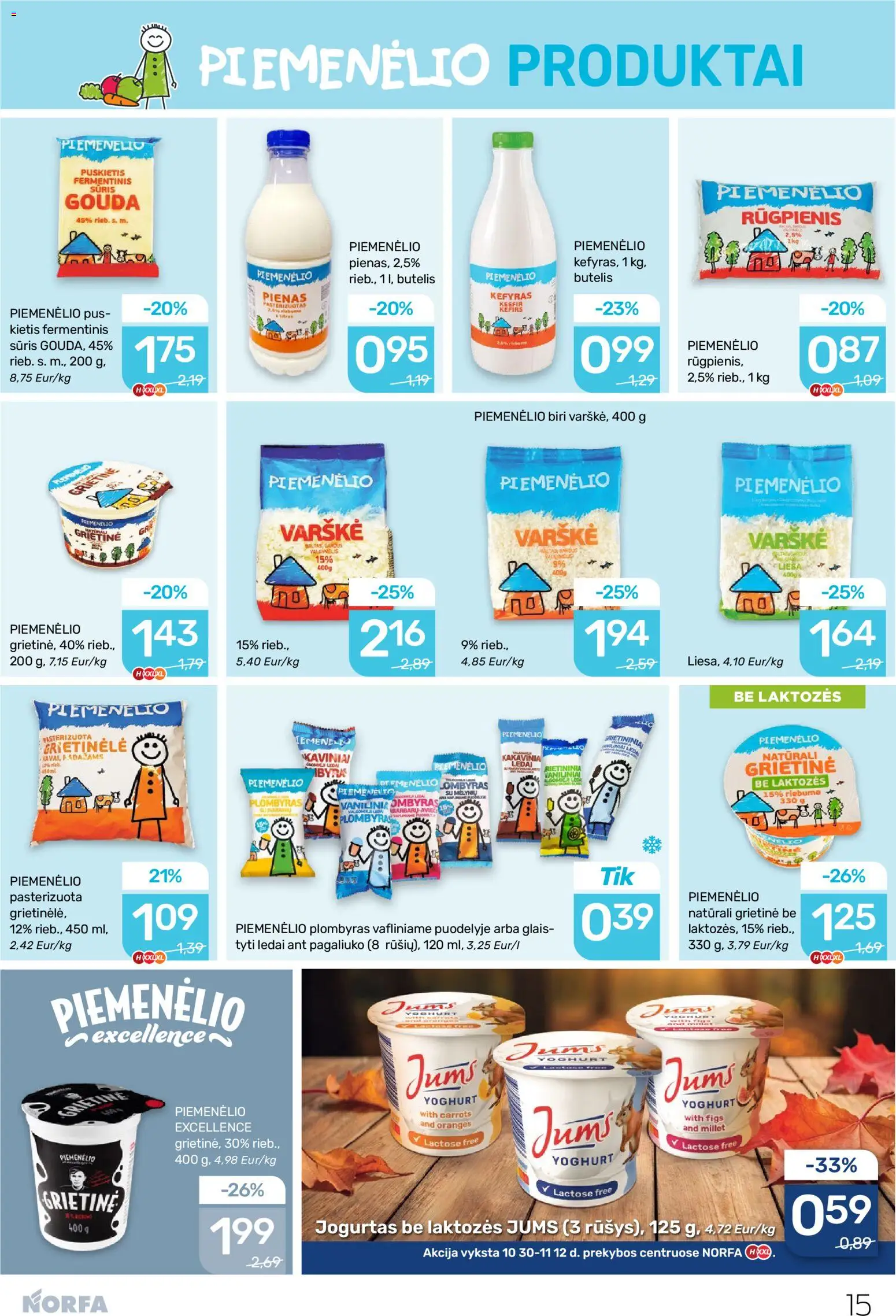NORFA akcijos nuo 30.10.2025 | Puslapis: 15 | Prekių: Grietinėlė, Fermentinis sūris, Pienas, Jogurtas